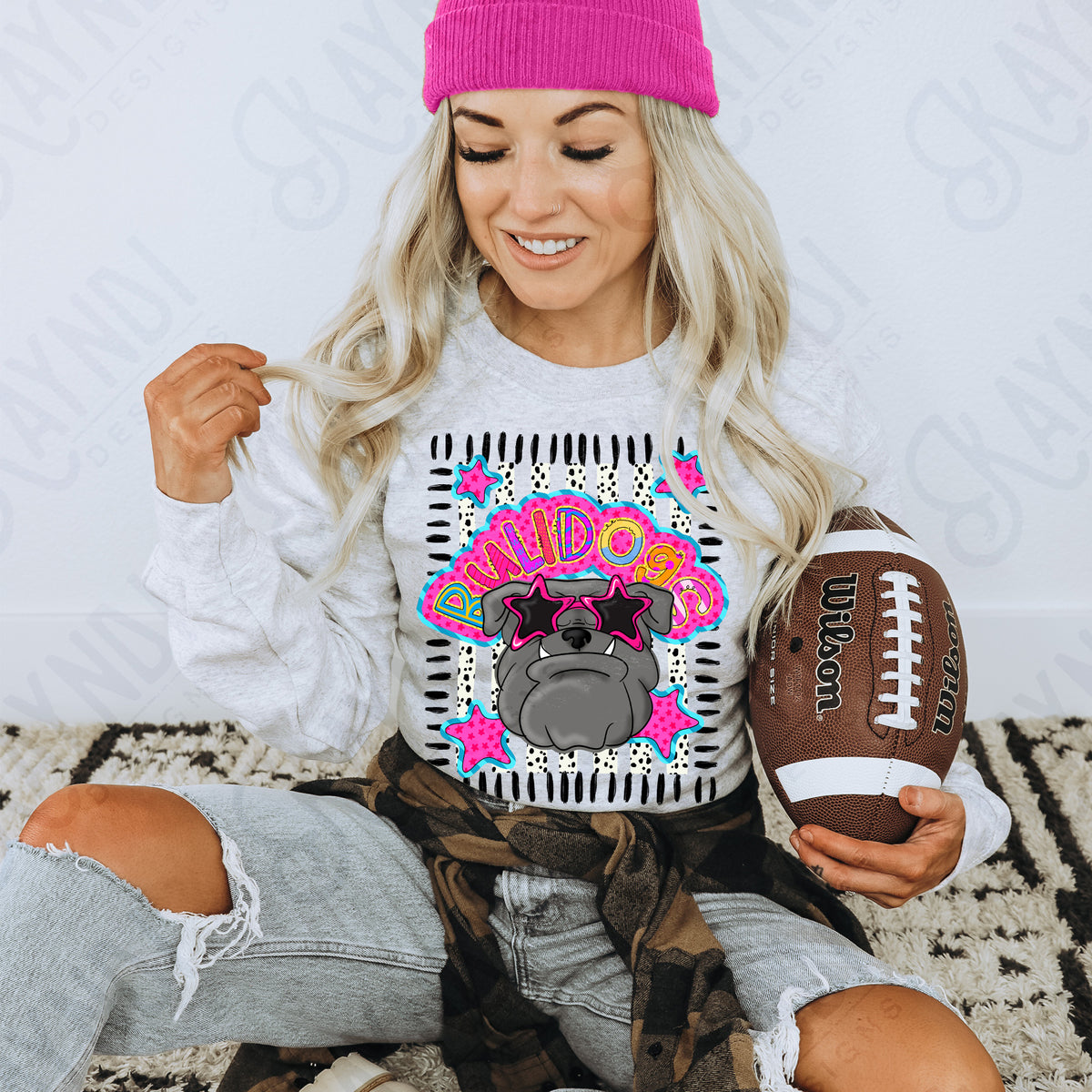 Bulldogs doodle star sunglasses (Kayndi) DTF Transfer