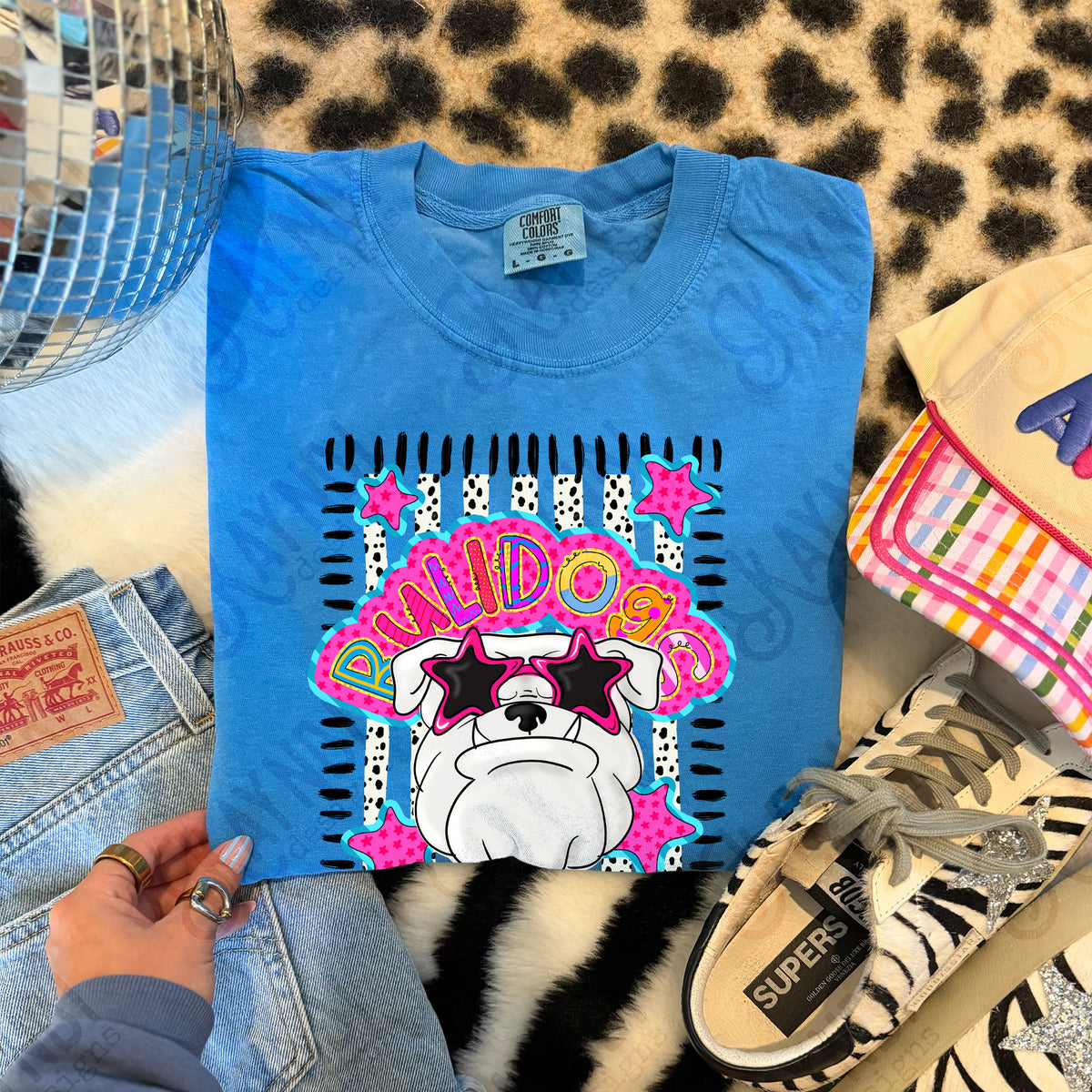 bulldogs doodle star sunglasses mascots (kayndi) DTF transfer