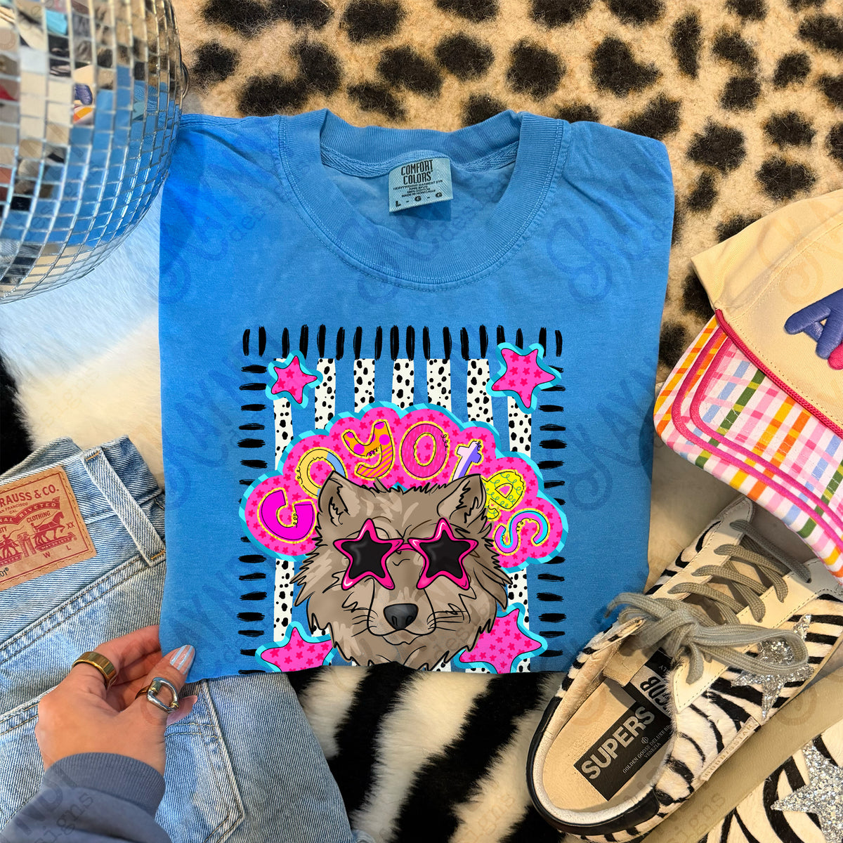 coyotes doodle star sunglasses mascots (kayndi) DTF transfer