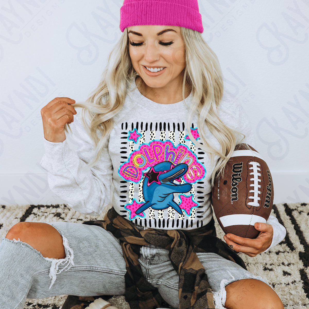 Dolphins doodle star sunglasses (Kayndi) DTF Transfer