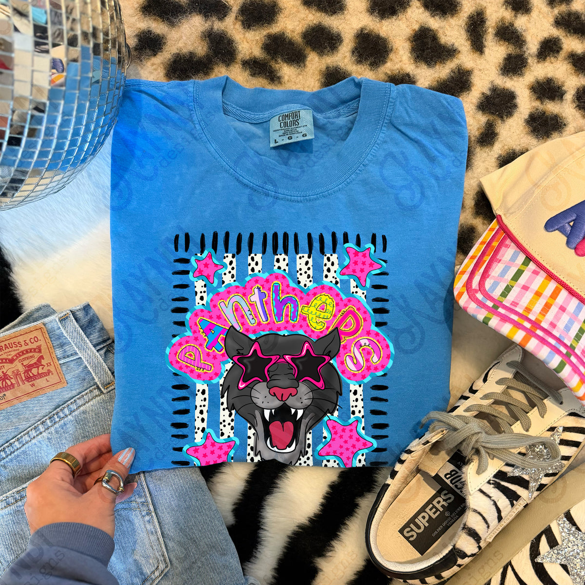 Panthers doodle star sunglasses (Kayndi) DTF Transfer