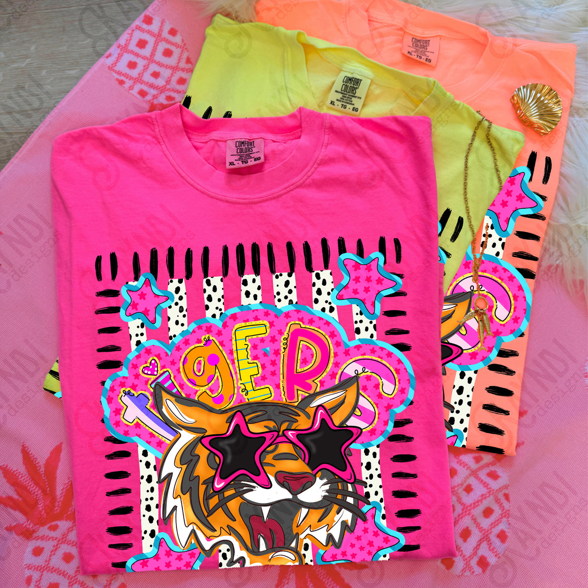 Tigers doodle star sunglasses (Kayndi) DTF Transfer