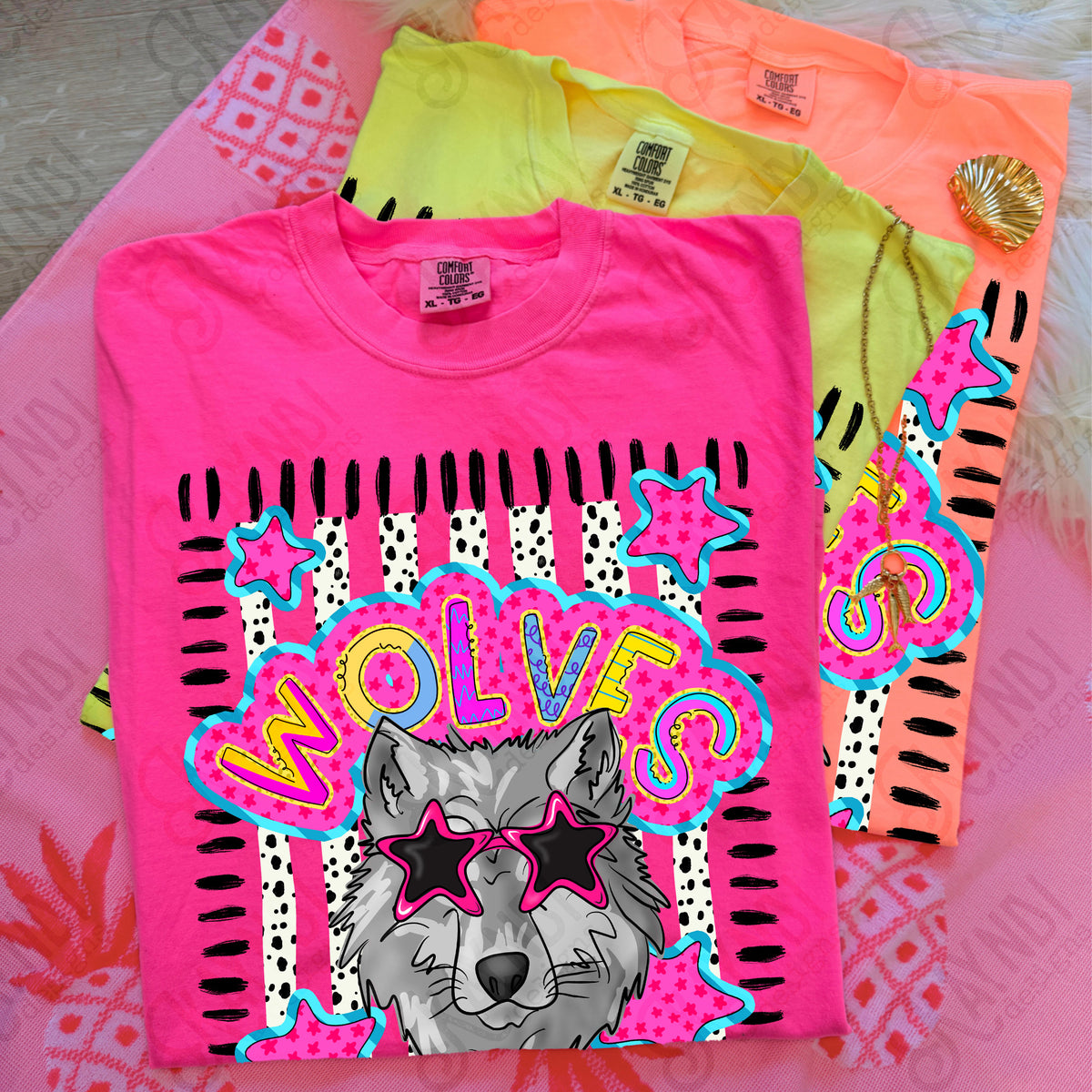 Wolves doodle star sunglasses (Kayndi) DTF Transfer