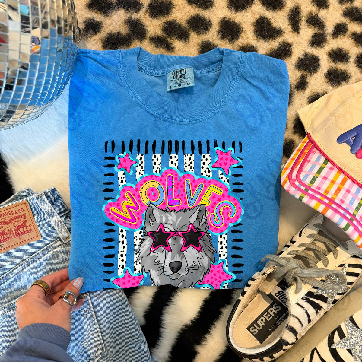 wolves doodle star sunglasses mascots (kayndi) DTF transfer