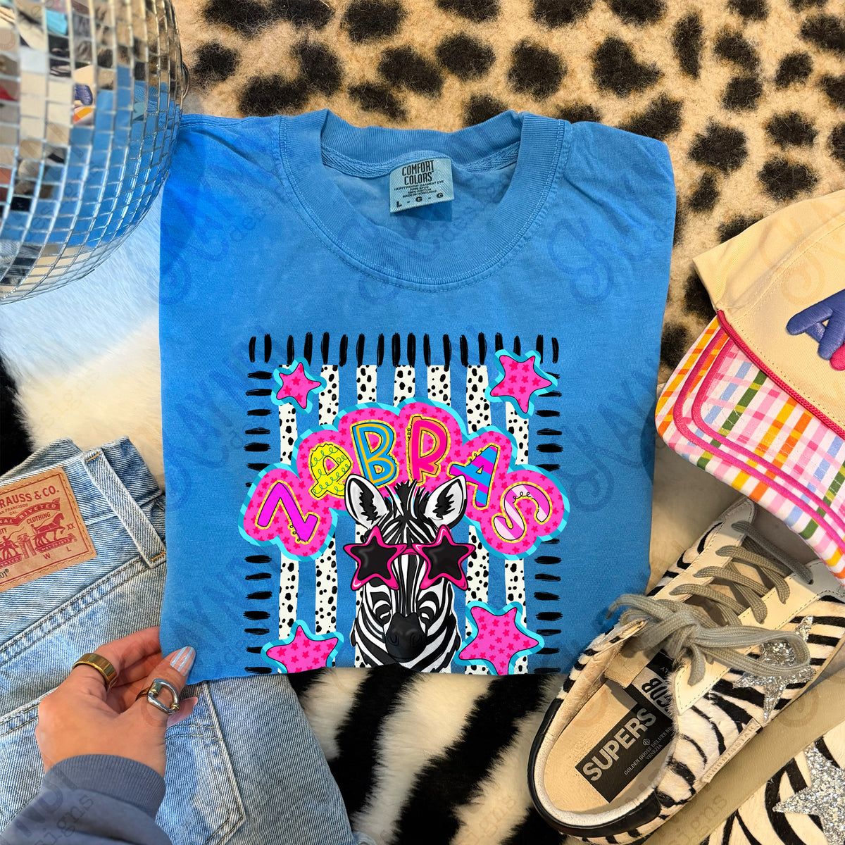 zebras doodle star sunglasses mascots (kayndi) DTF transfer