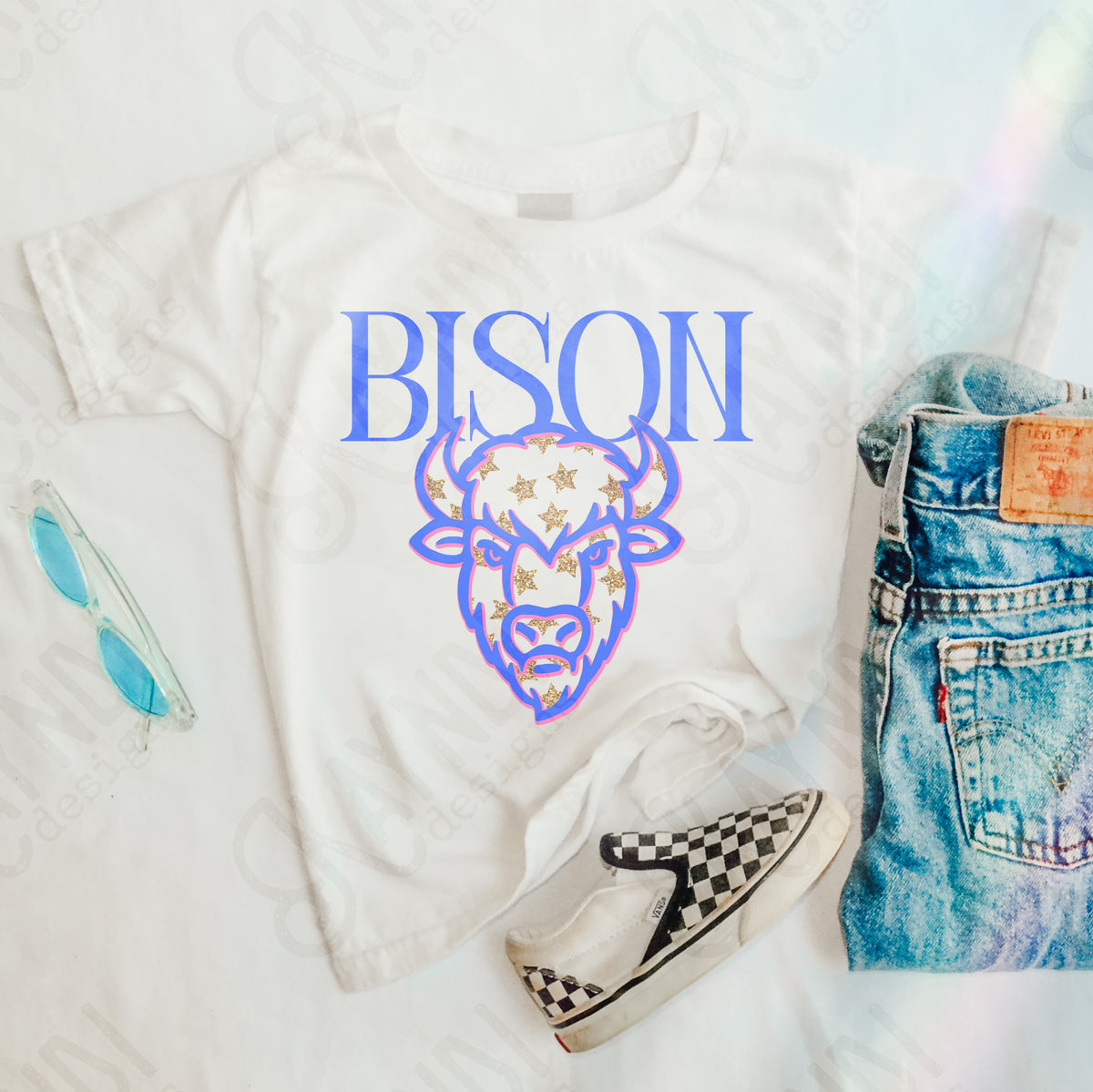 bison glitter star mascots (kayndi) DTF transfer