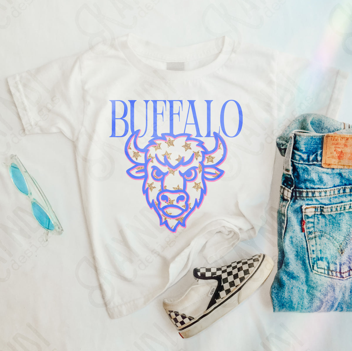 buffalo glitter star mascots (kayndi) DTF transfer
