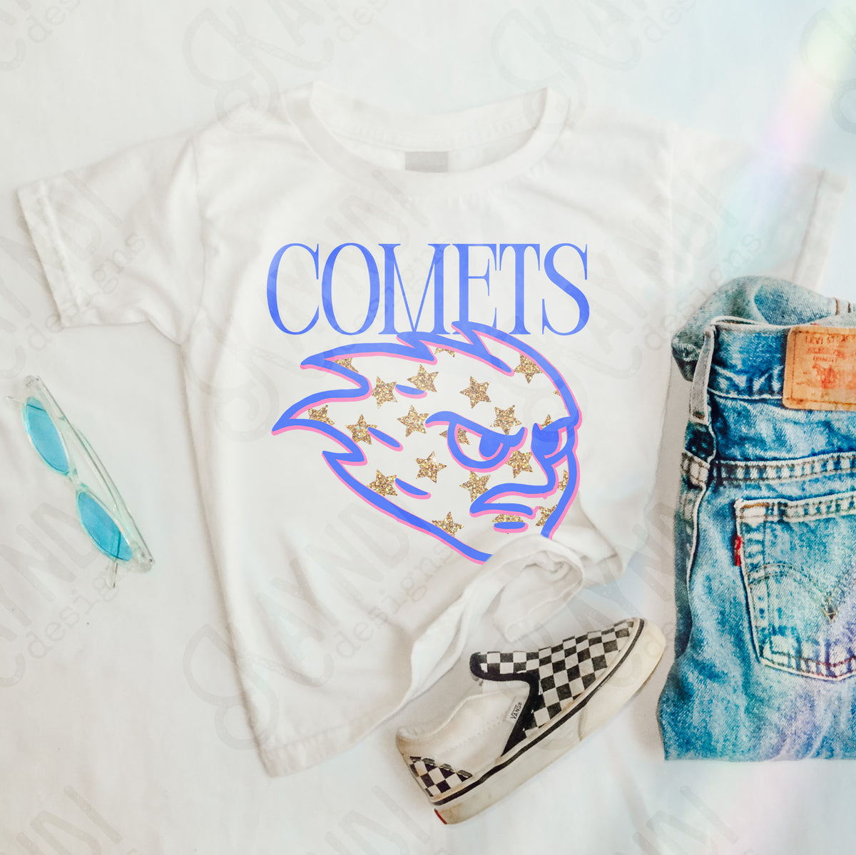 comets glitter star mascots (kayndi) DTF transfer