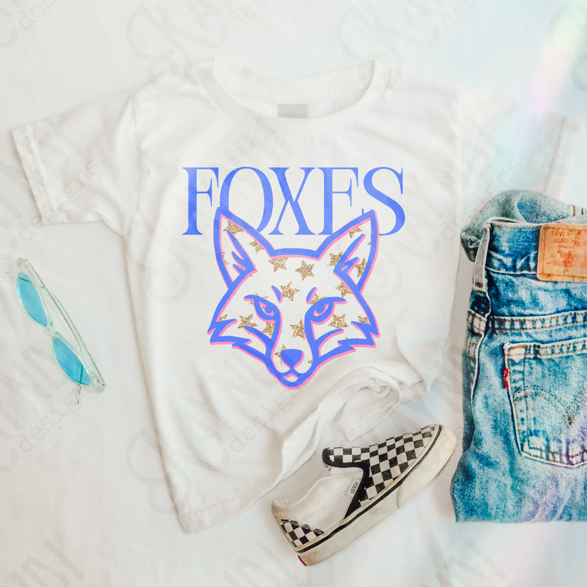 foxes glitter star mascots (kayndi) DTF transfer