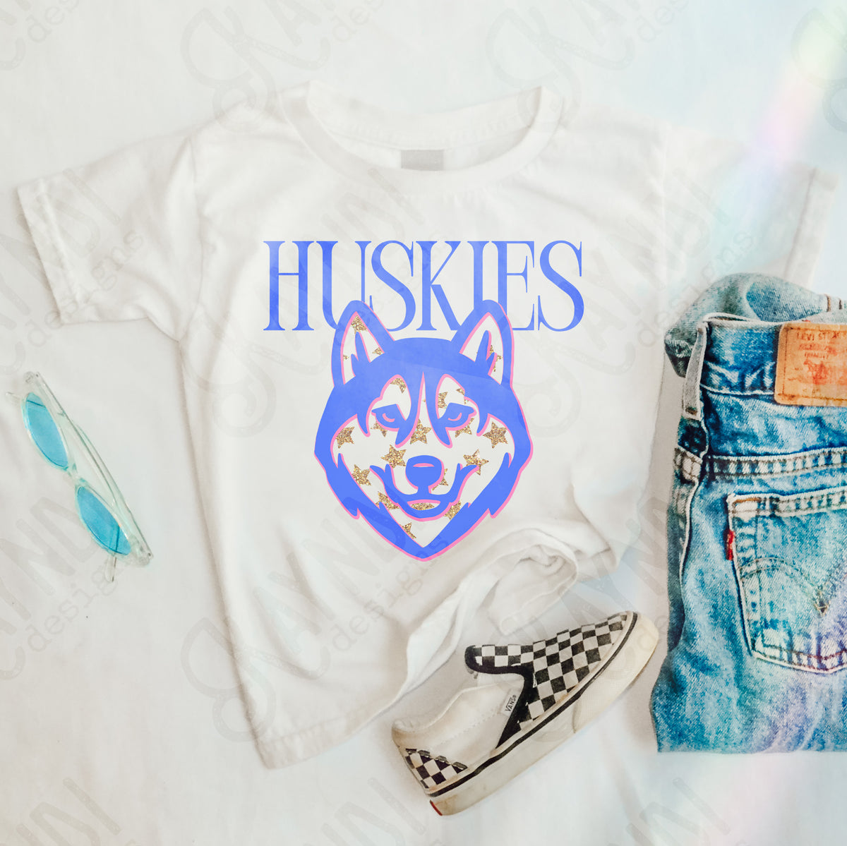 huskies glitter star mascots (kayndi) DTF transfer
