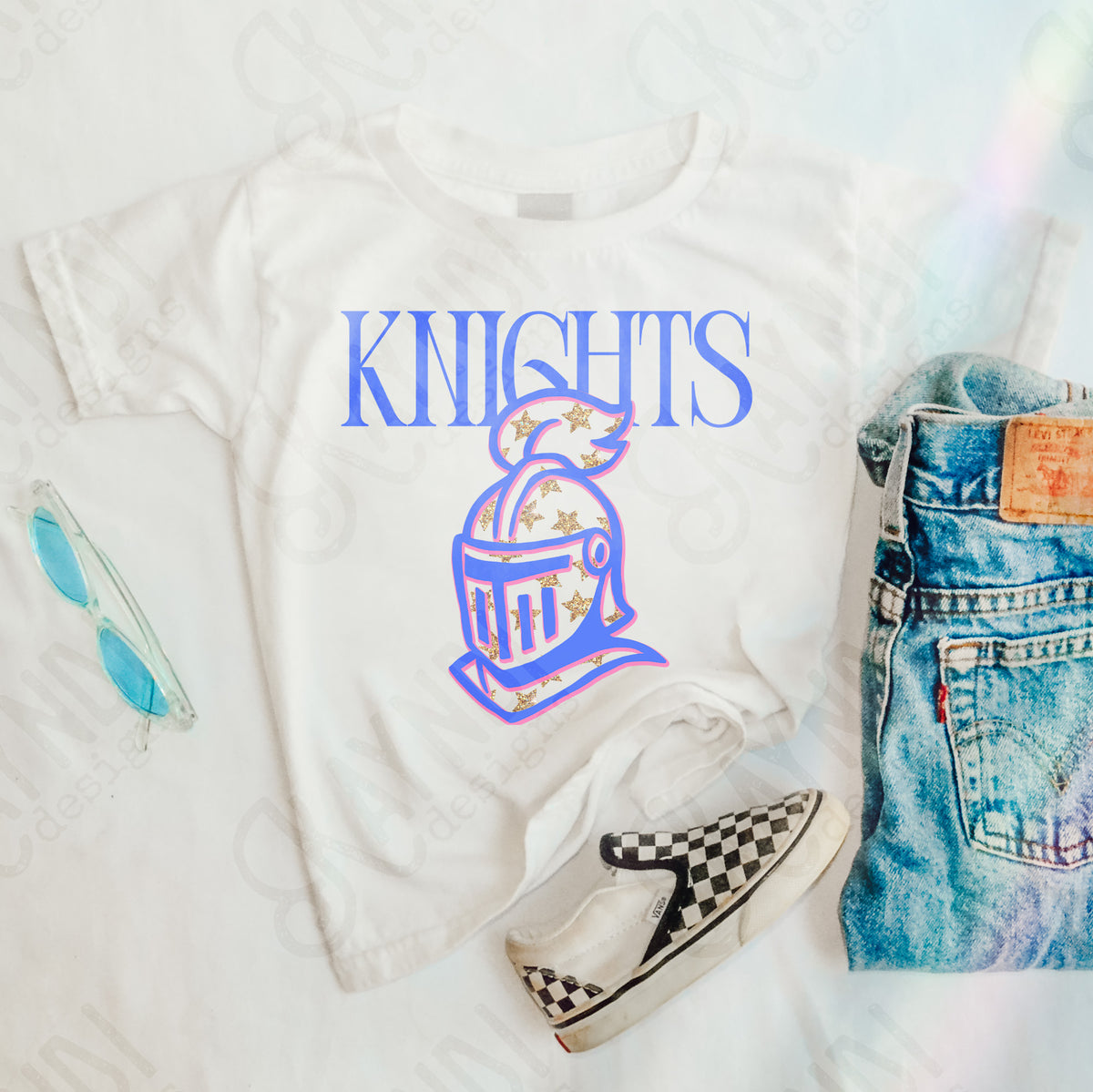 knights glitter star mascots (kayndi) DTF transfer