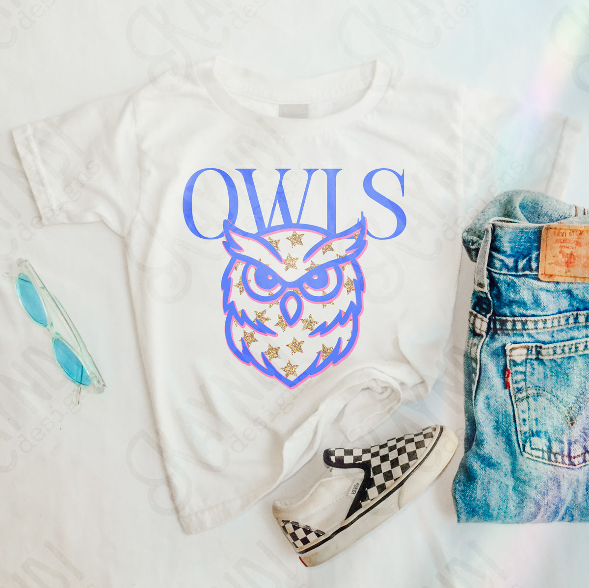 owls glitter star mascots (kayndi) DTF transfer