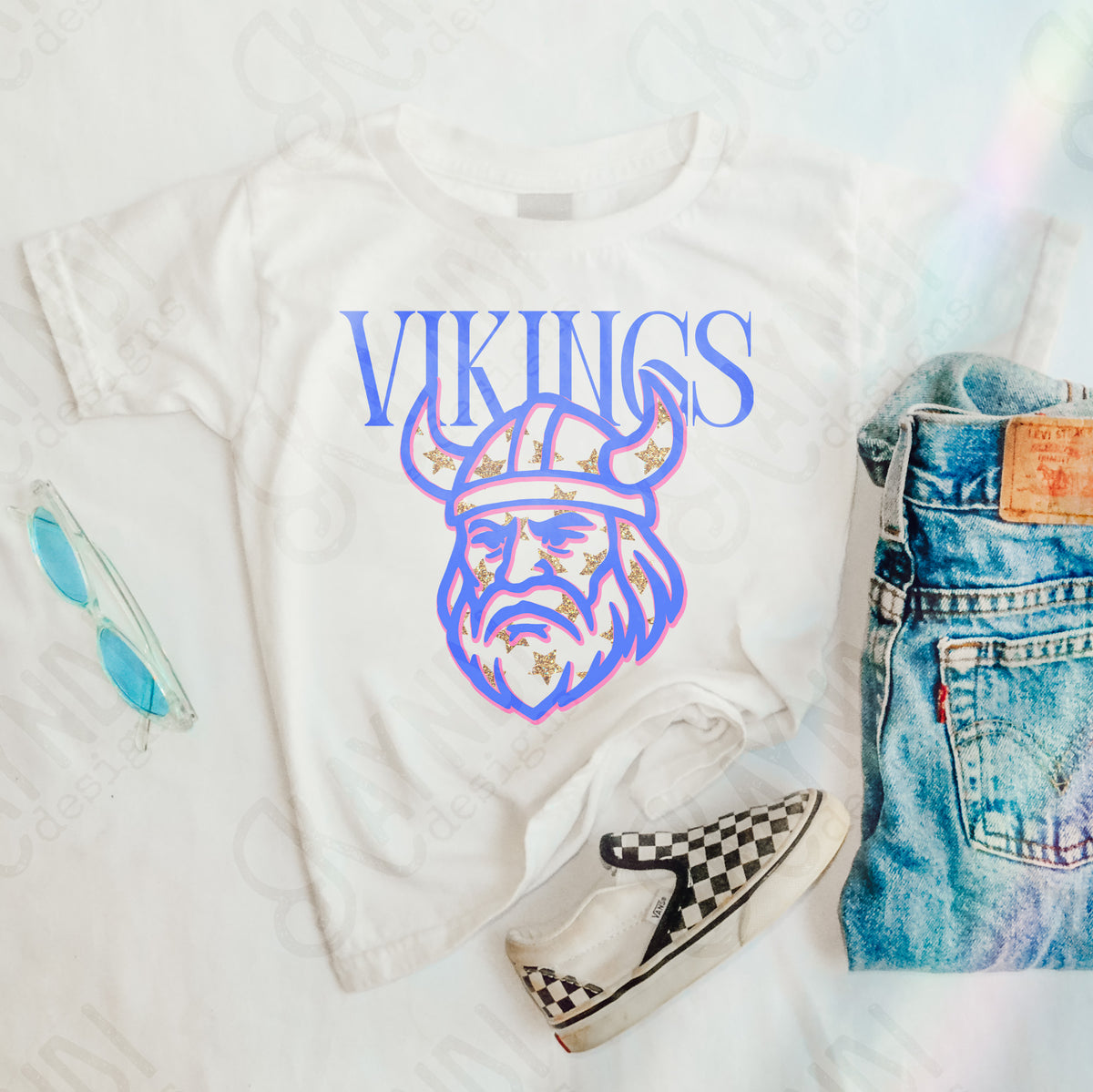 vikings (whole head) glitter star mascots (kayndi) DTF transfer