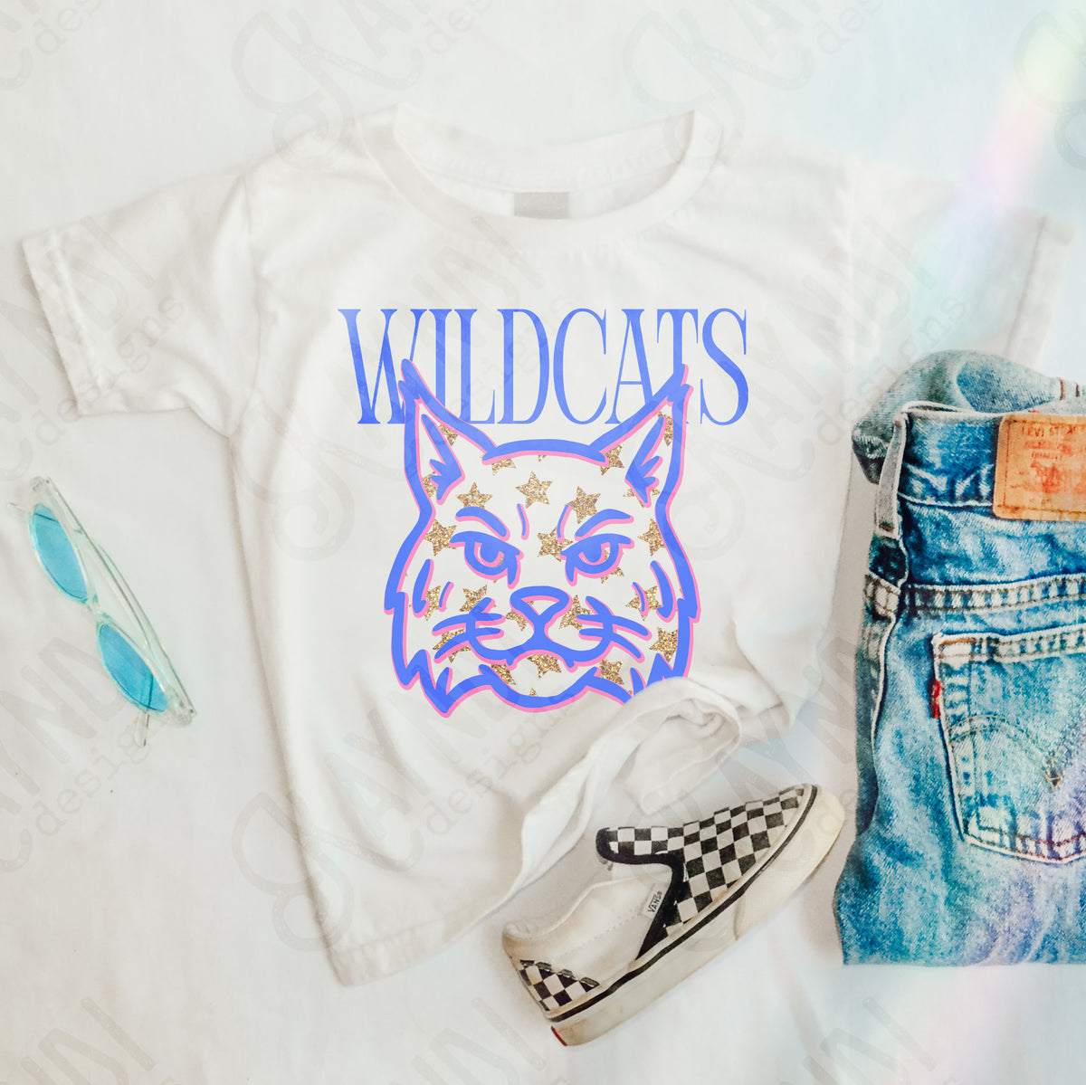 wildcats glitter star mascots (kayndi) DTF transfer