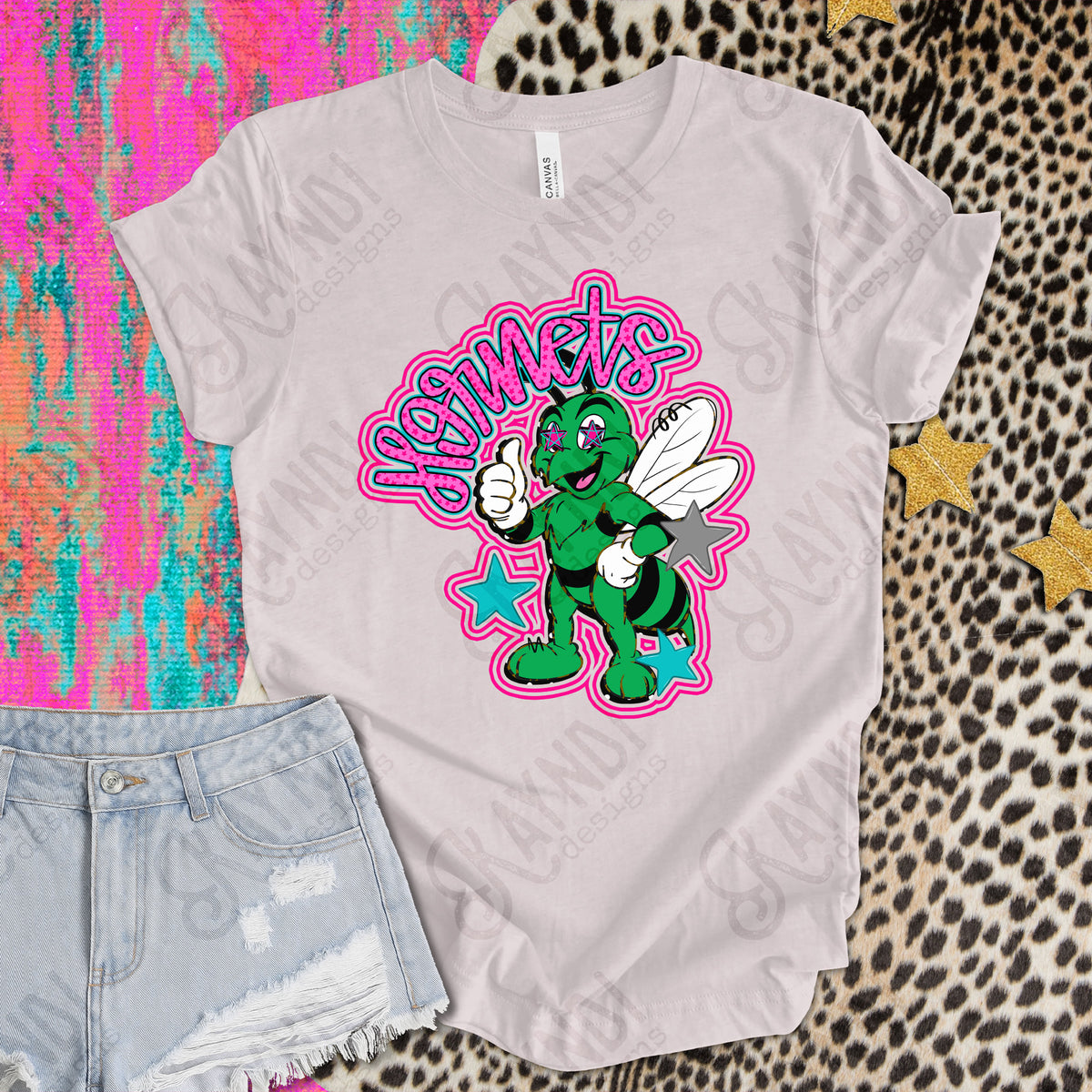 hornets pink friendly mascot (kayndi) DTF transfer