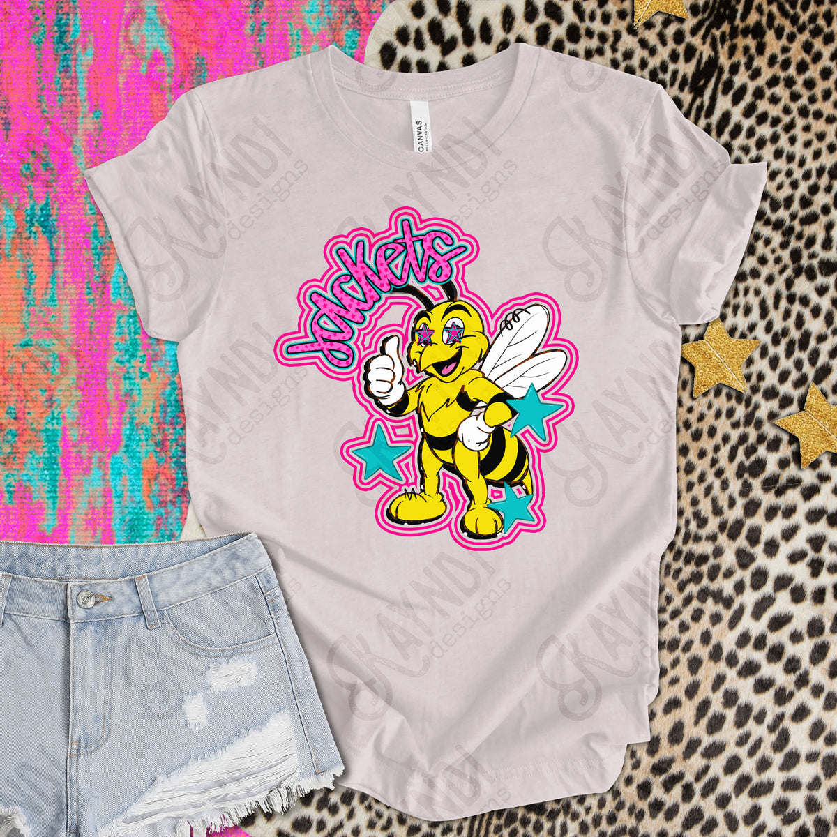 jackets pink friendly mascot (kayndi) DTF transfer