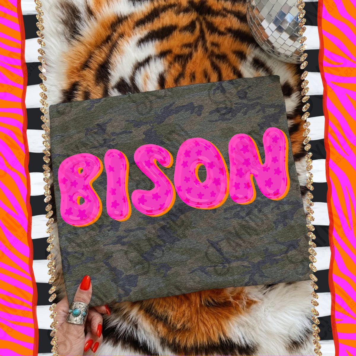 BISON bubble star mascot (kayndi) DTF Transfer
