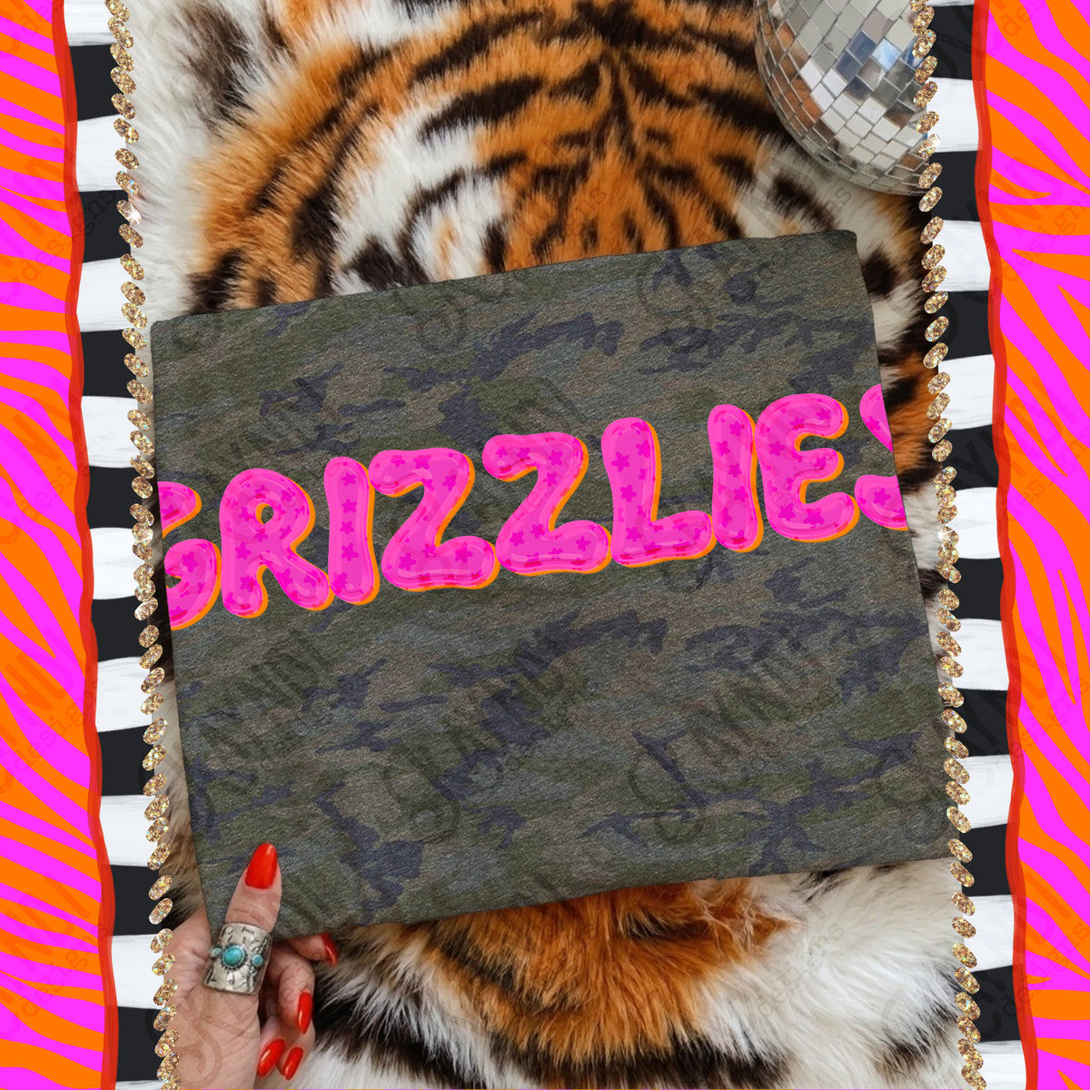 GRIZZLIES bubble star mascot (kayndi) DTF Transfer