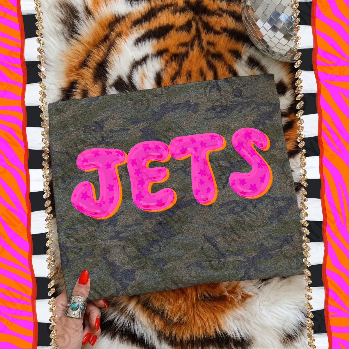 JETS bubble star mascot (kayndi) DTF Transfer