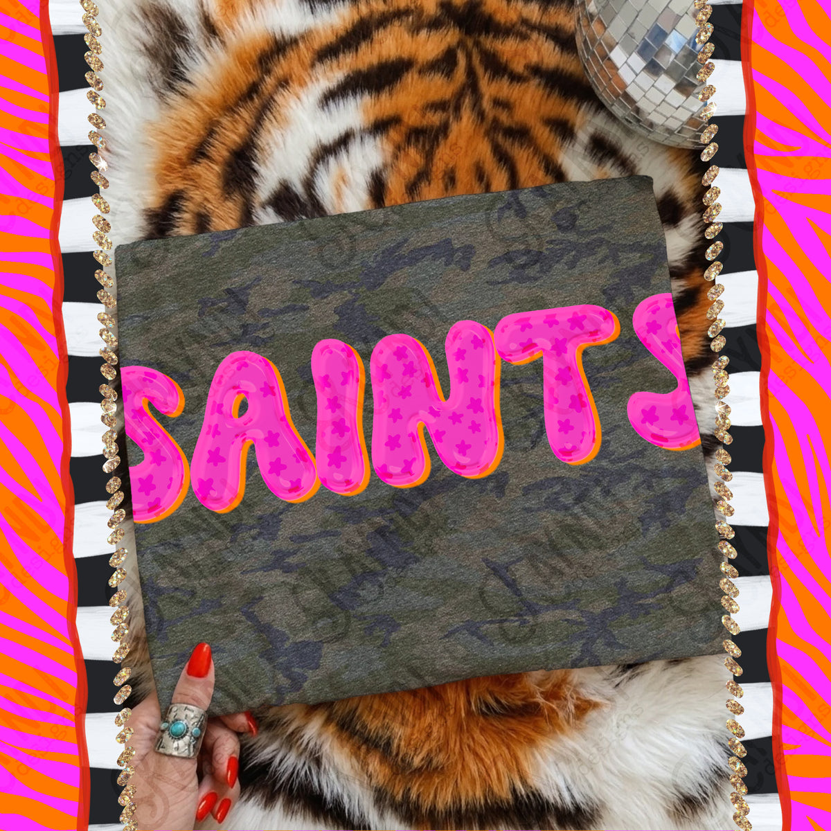 SAINTS bubble star mascot (kayndi) DTF Transfer