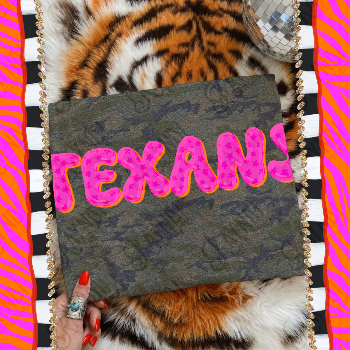 TEXANS bubble star mascot (kayndi) DTF Transfer