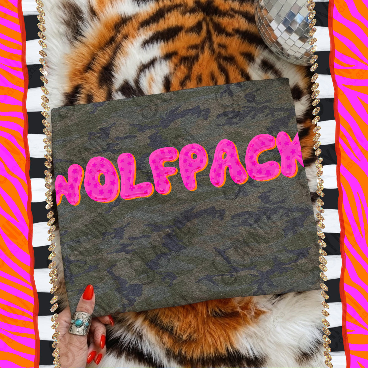 WOLFPACK bubble star mascot (kayndi) DTF Transfer
