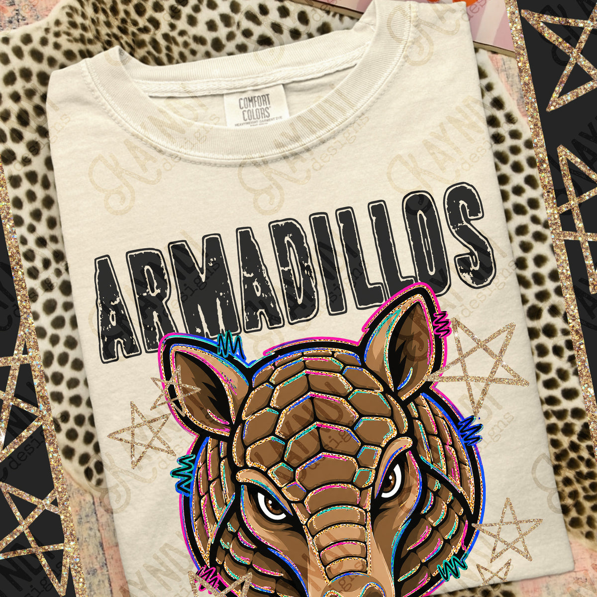 Armadillos- Grunge Varsity Mascots (Kayndi) DTF Transfer