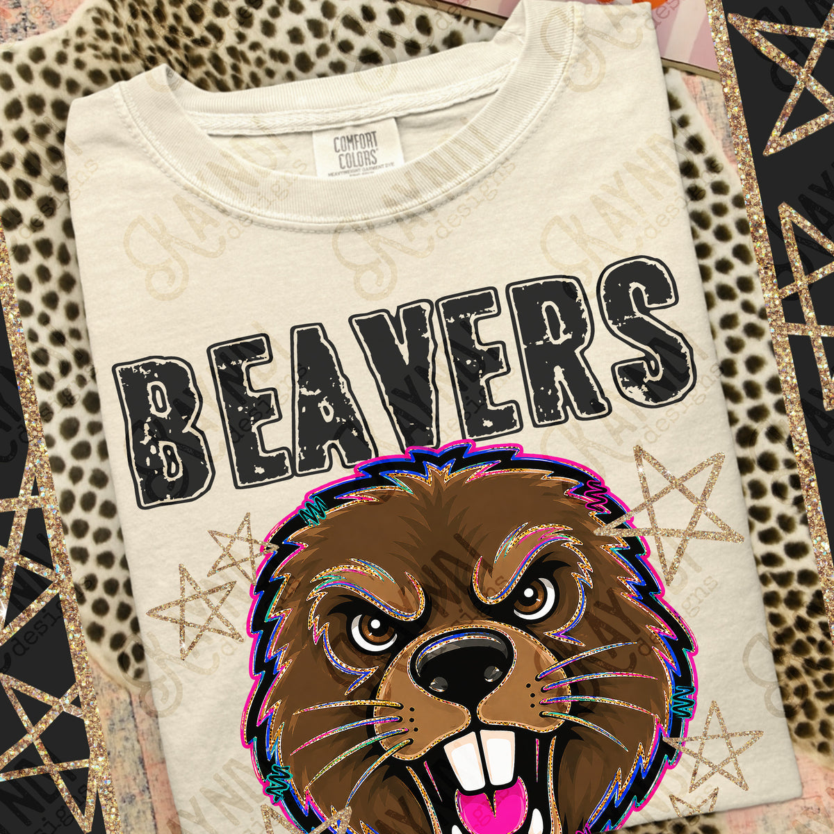 Beavers-Grunge Varsity Mascots (Kayndi) DTF Transfer