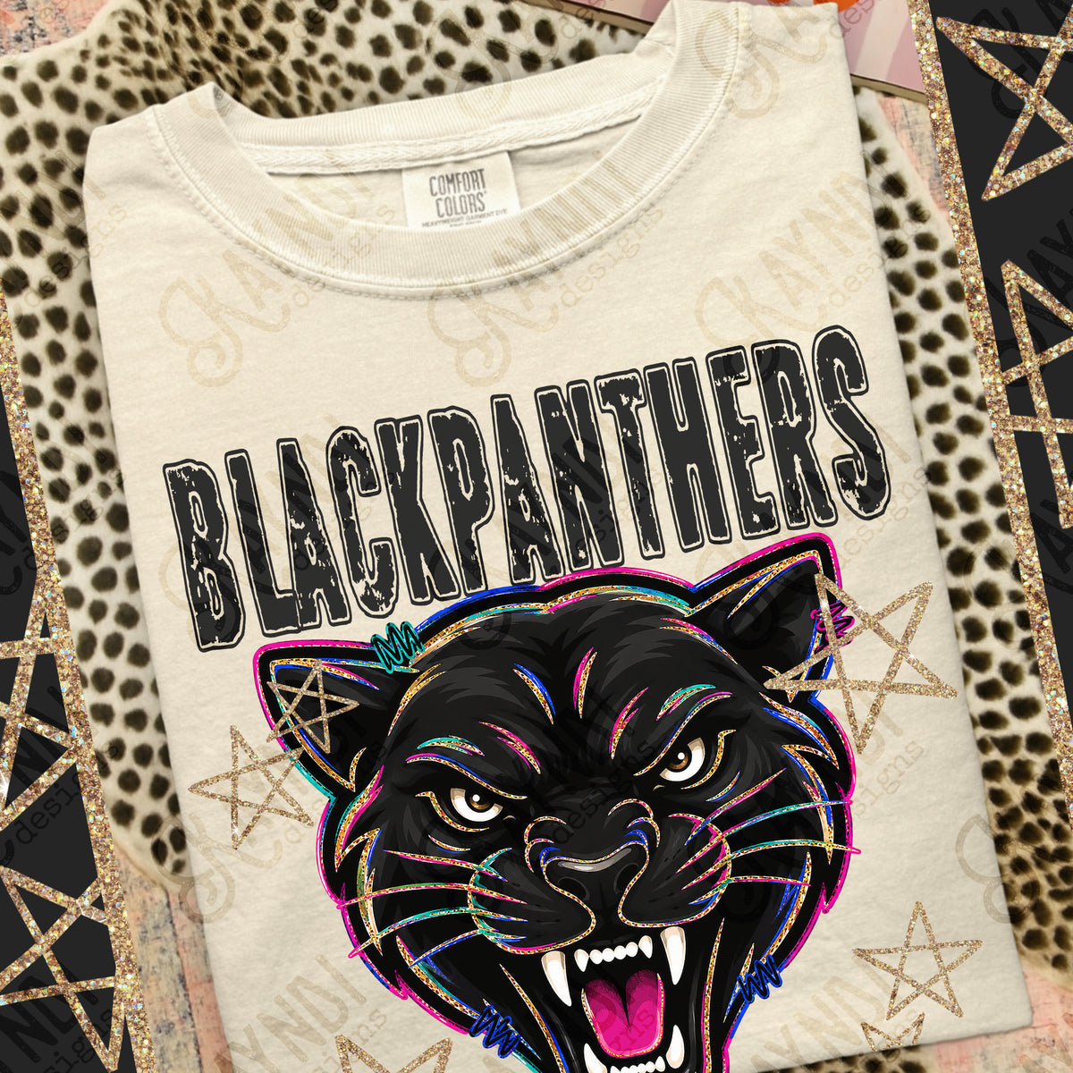 Black Panthers- Grunge Varsity Mascots (Kayndi) DTF Transfer