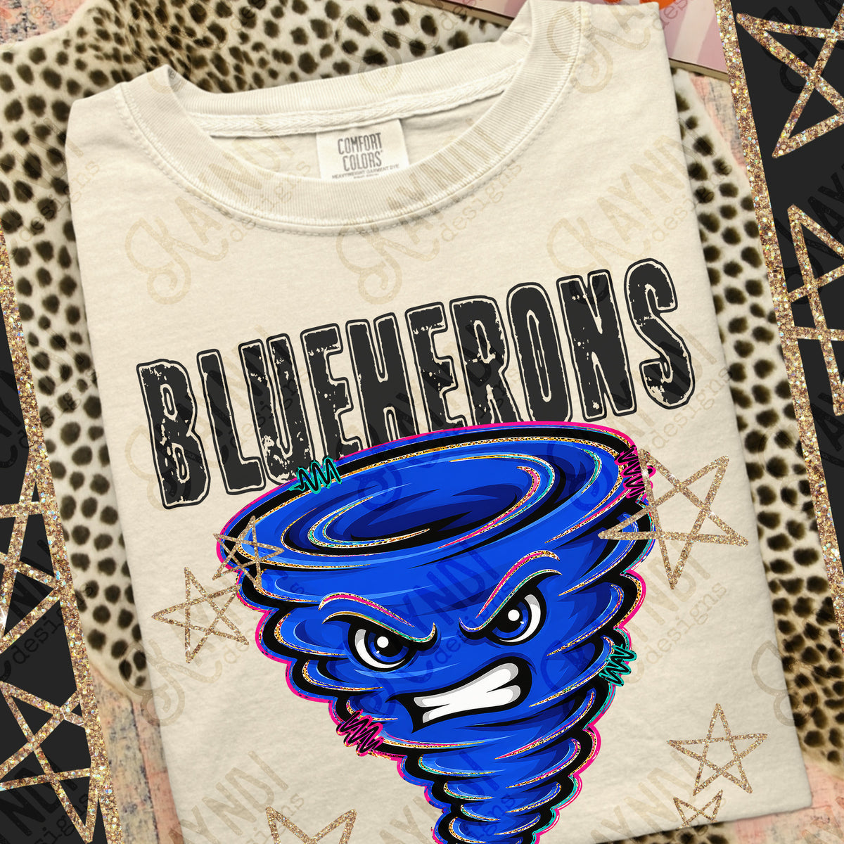 Blue Herons- Grunge Varsity Mascots (Kayndi) DTF Transfer