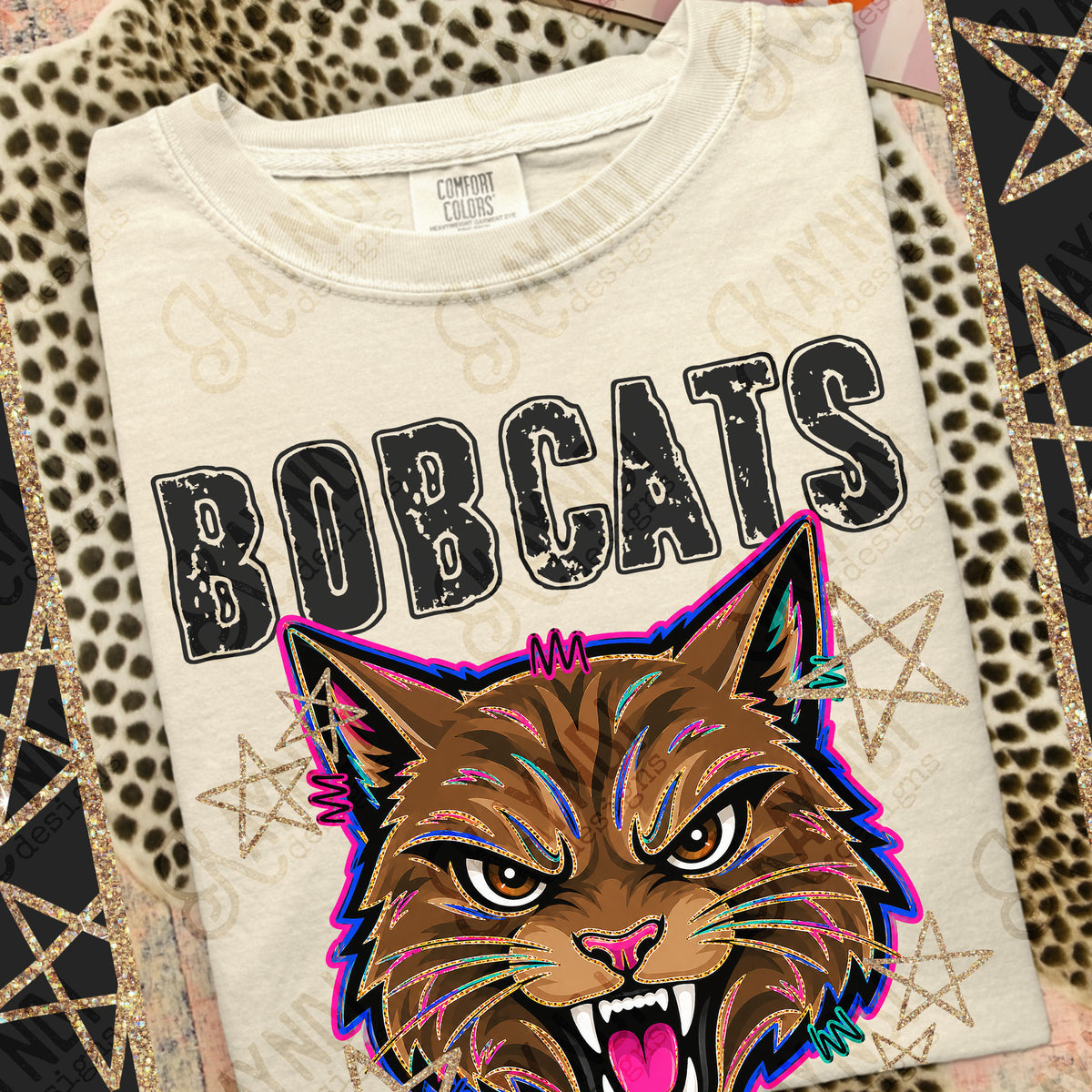 Bobcats Panthers- Grunge Varsity Mascots (Kayndi) DTF Transfer