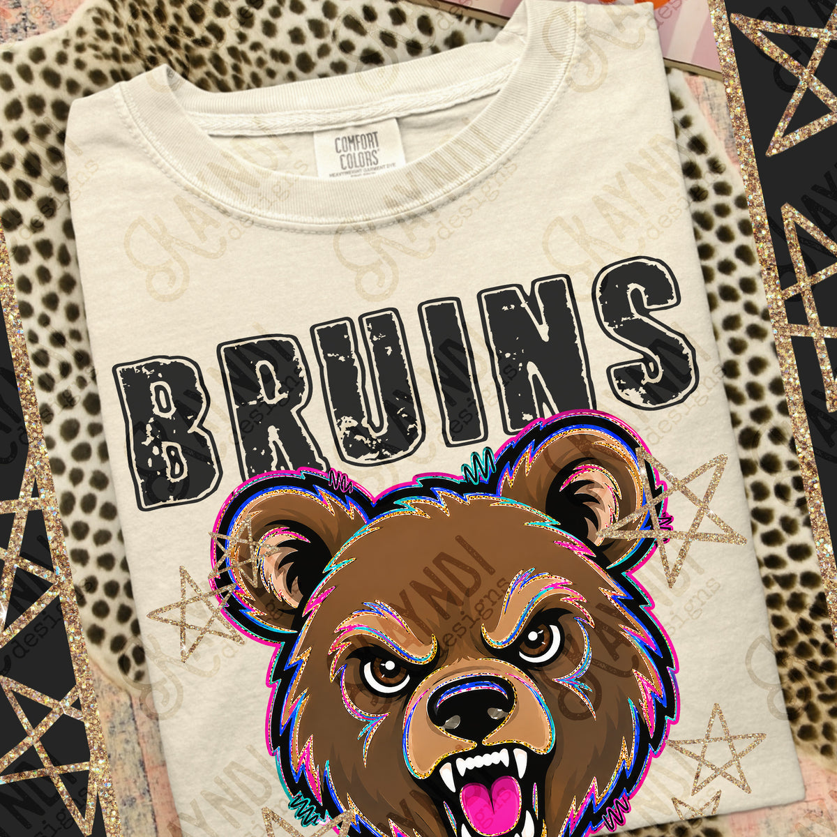 Bruins- Panthers- Grunge Varsity Mascots (Kayndi) DTF Transfer