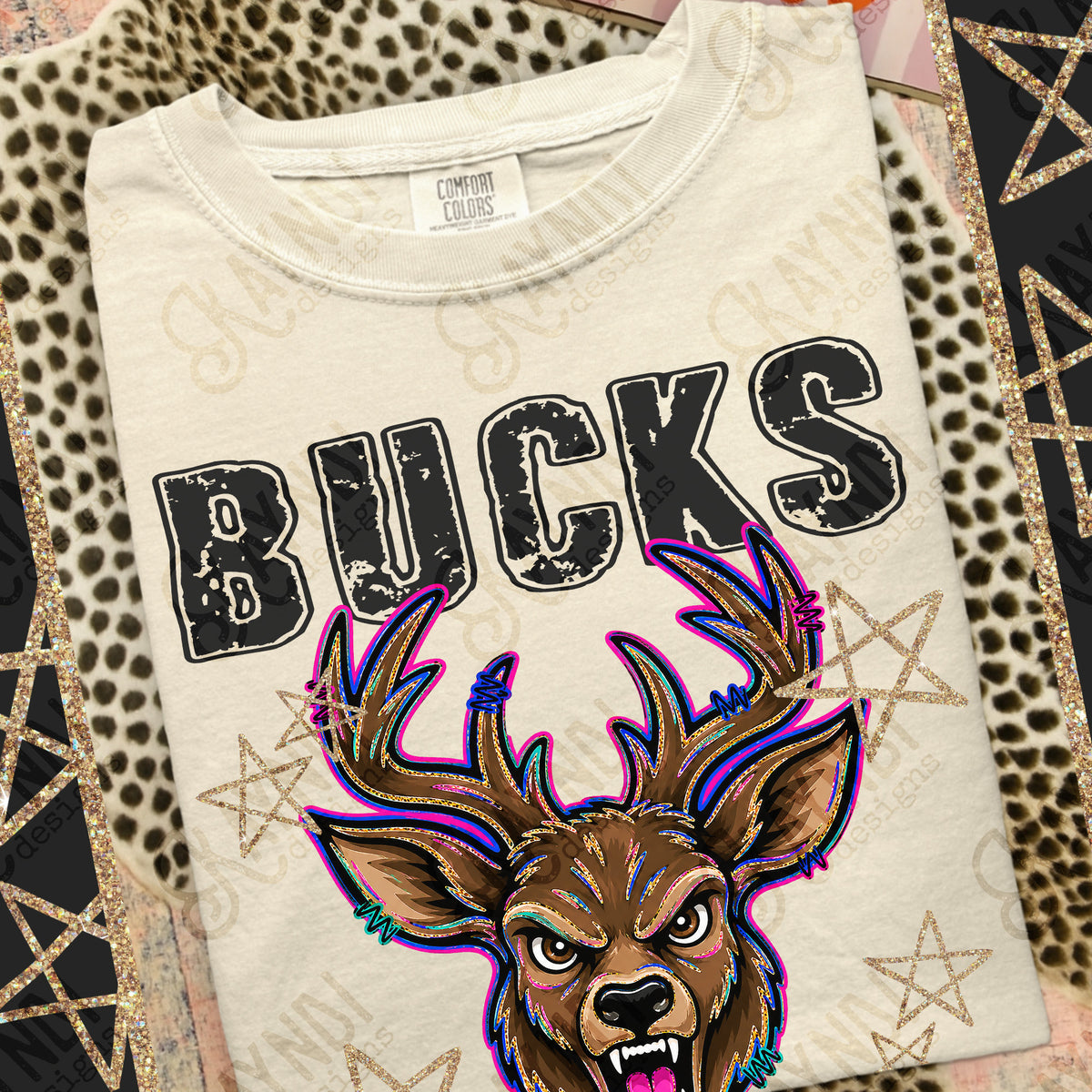 Bucks-Grunge Varsity Mascots (Kayndi) DTF Transfer