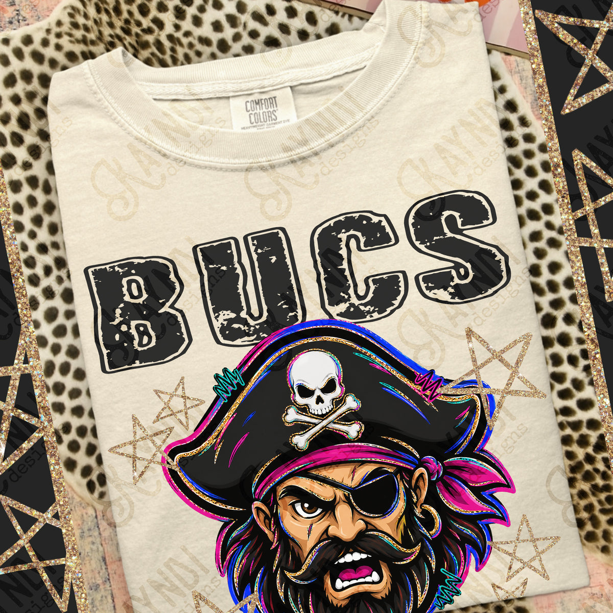 Bucs-Grunge Varsity Mascots (Kayndi) DTF Transfer