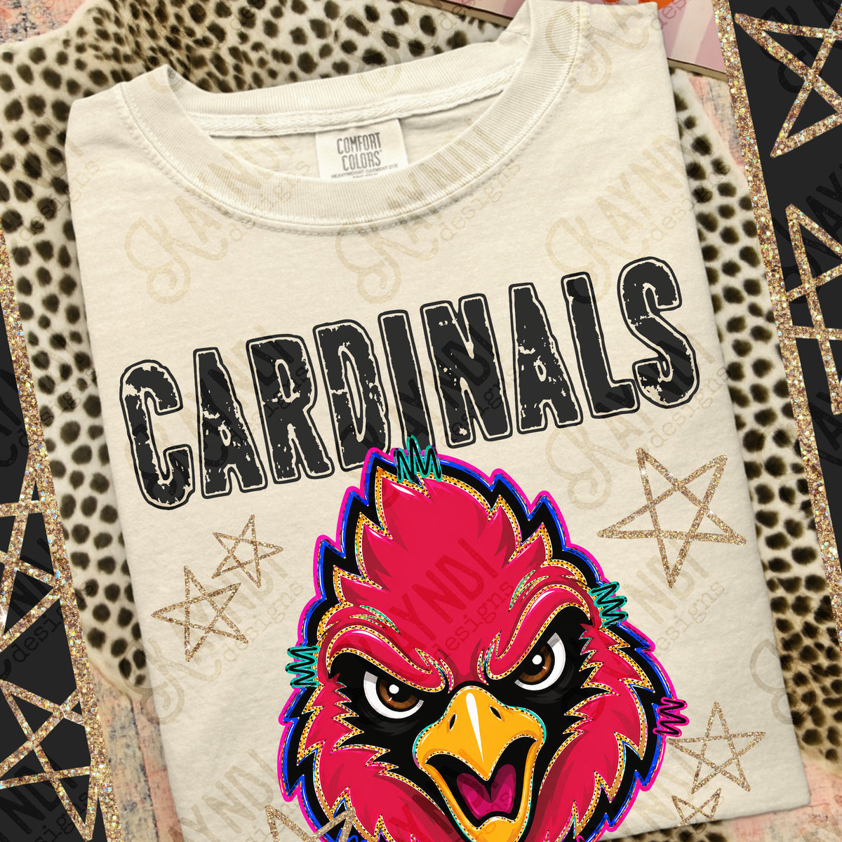 Cardinals- Panthers- Grunge Varsity Mascots (Kayndi) DTF Transfer