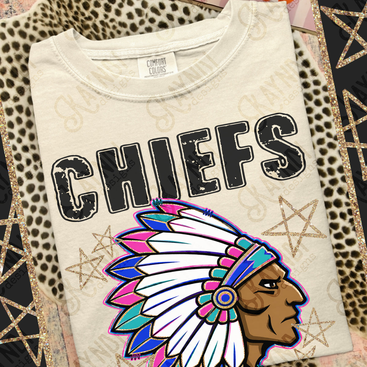 Chielfs-Grunge Varsity Mascots (Kayndi) DTF Transfer