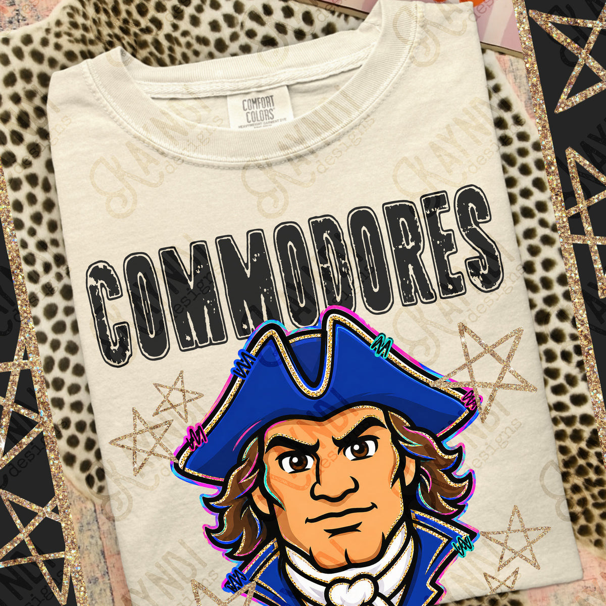 Commodres - Grunge Varsity Mascots (Kayndi) DTF Transfer