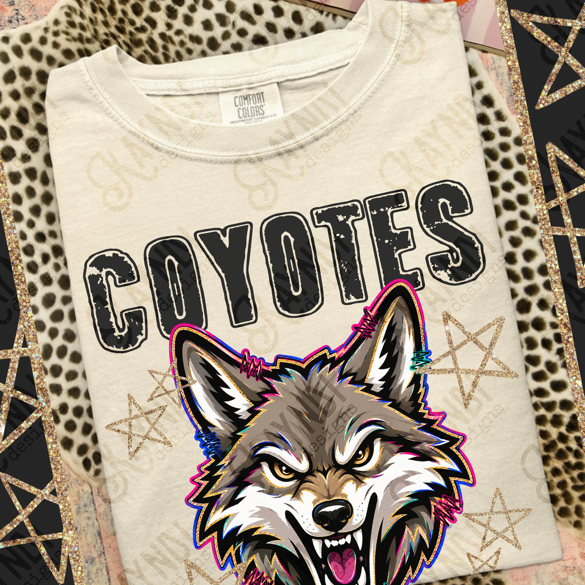 Coyotes - Grunge Varsity Mascots (Kayndi) DTF Transfer