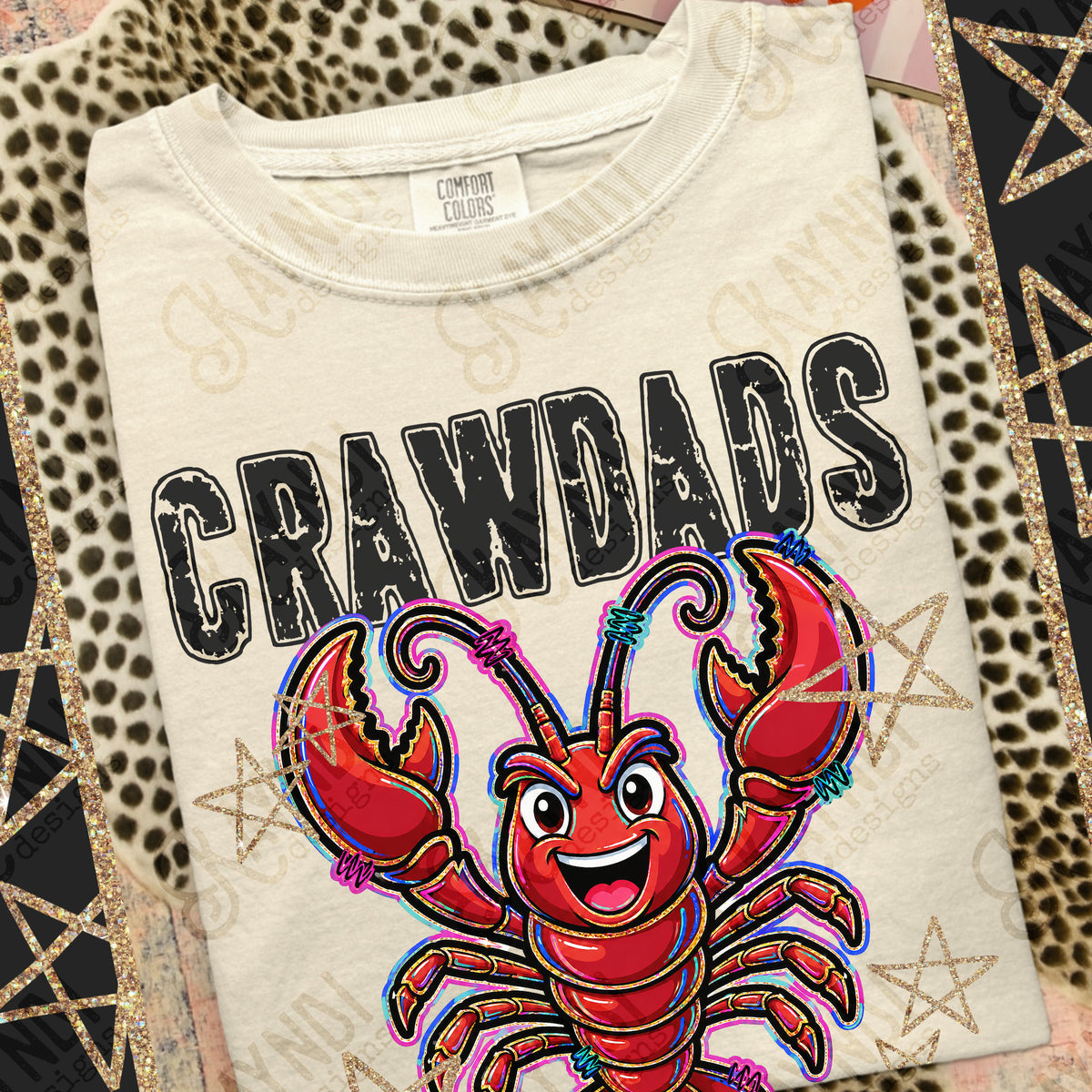 Crawdads - Grunge Varsity Mascots (Kayndi) DTF Transfer