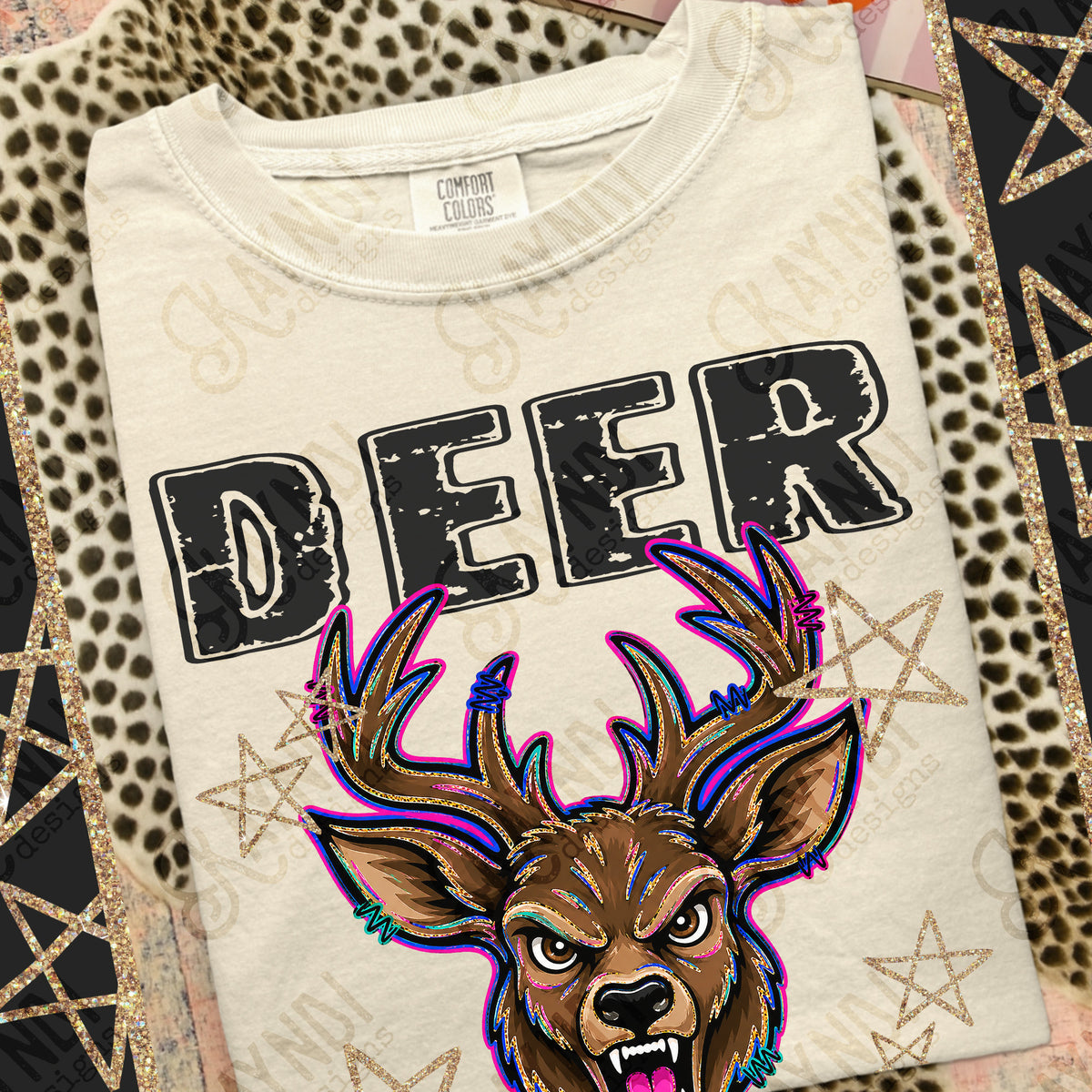 Deer - Grunge Varsity Mascots (Kayndi) DTF Transfer
