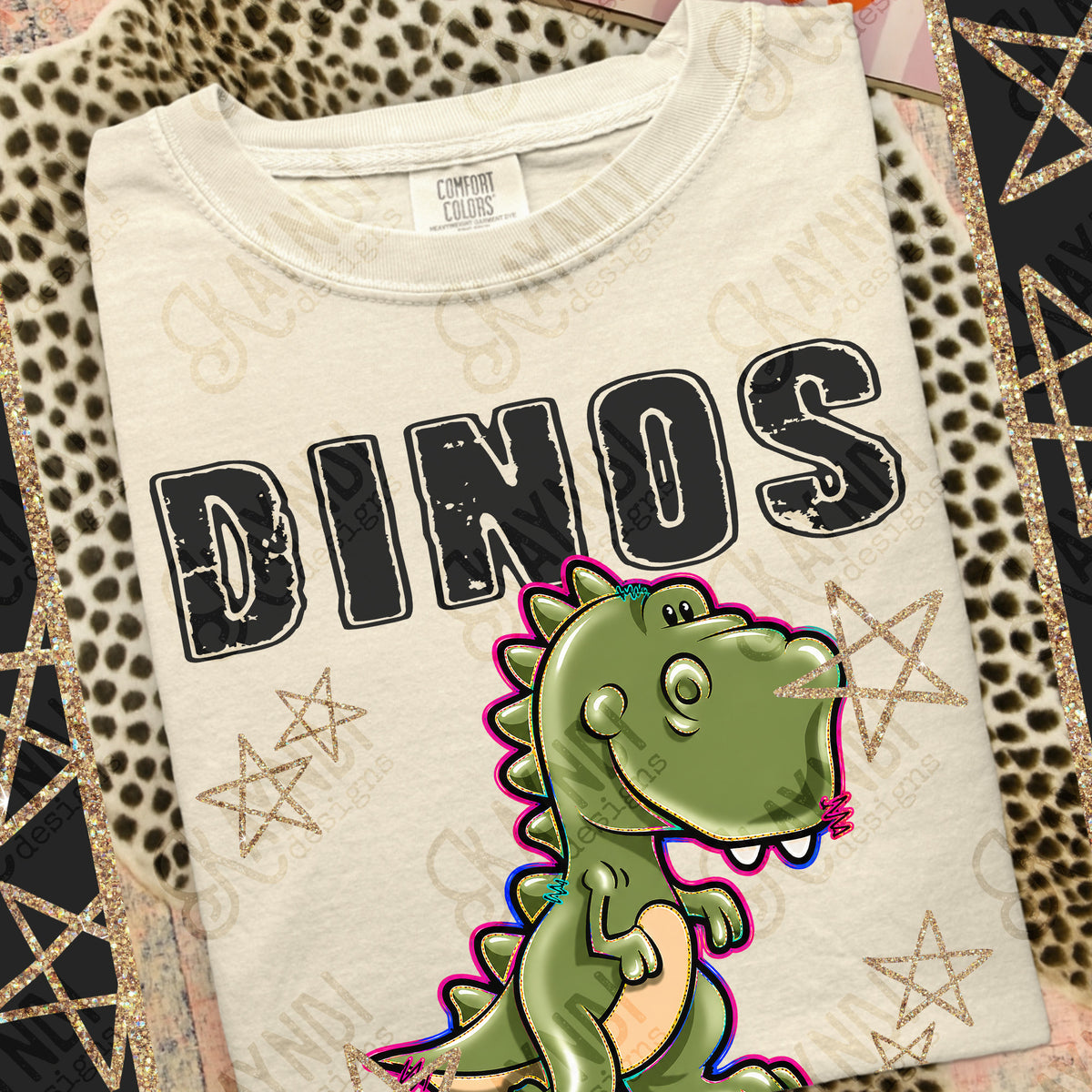 Dinos- Grunge Varsity Mascots (Kayndi) DTF Transfer