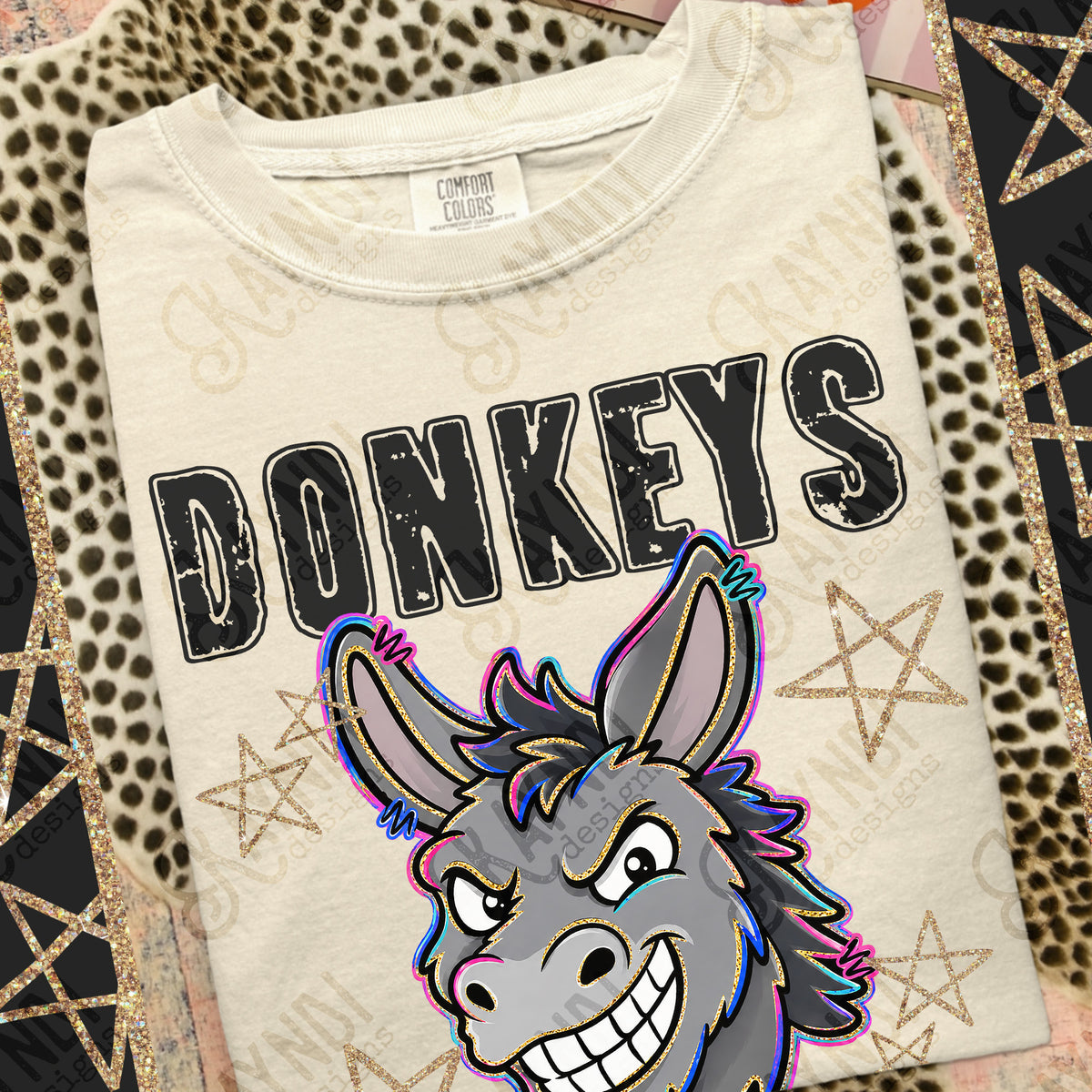 Donkeys - Grunge Varsity Mascots (Kayndi) DTF Transfer
