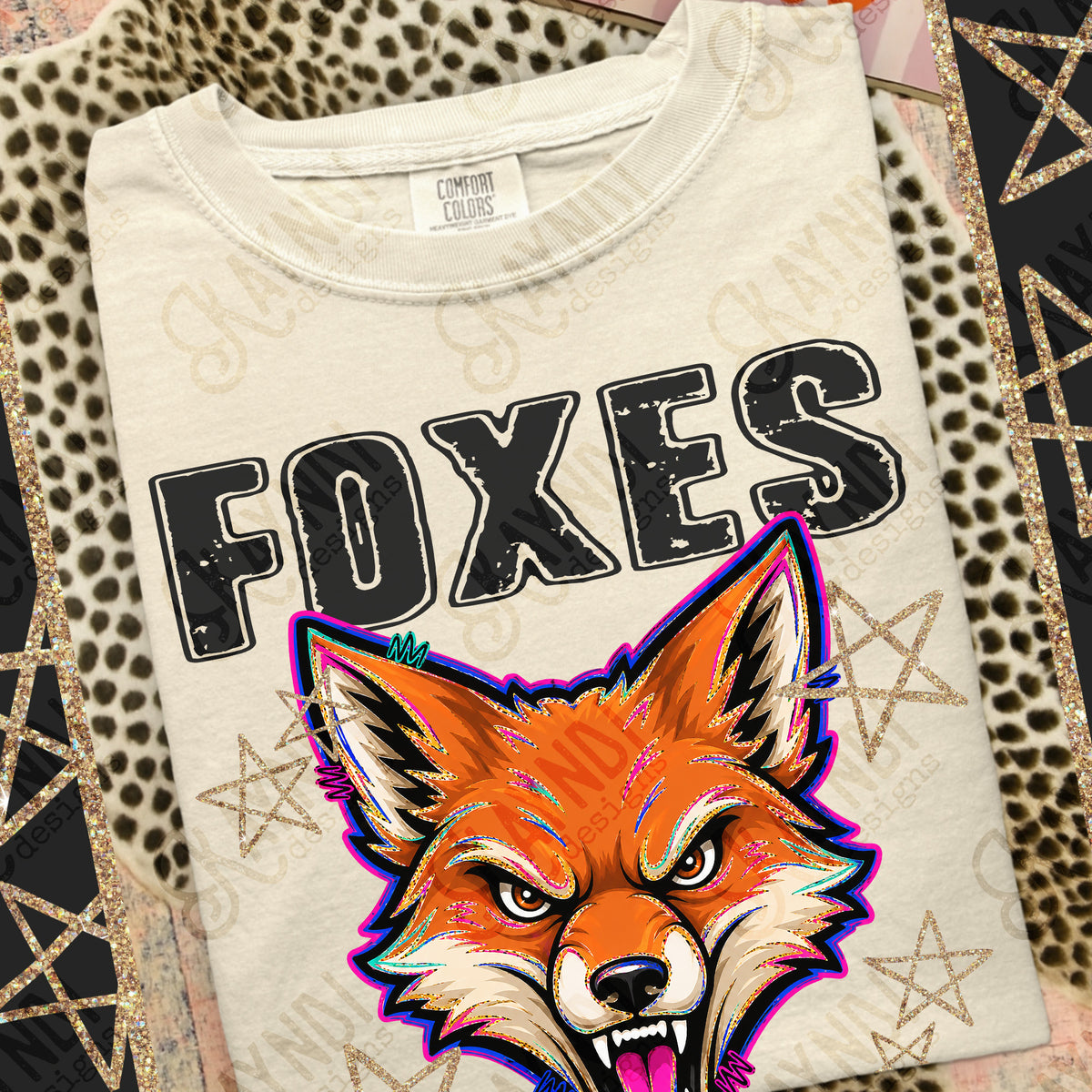 Foxes- Panthers- Grunge Varsity Mascots (Kayndi) DTF Transfer