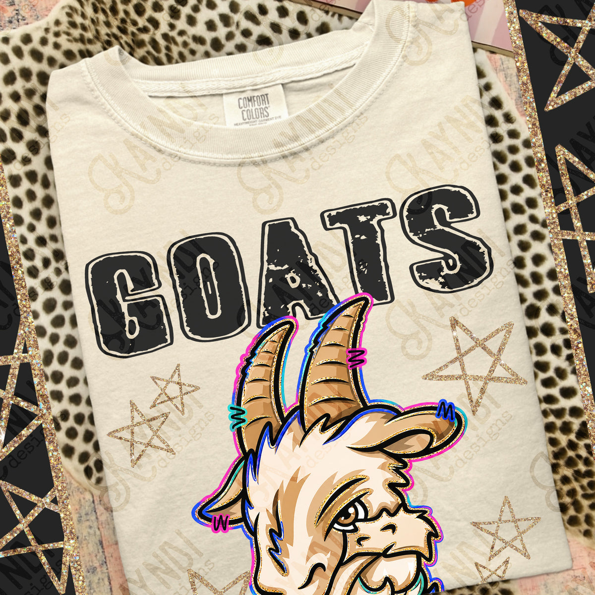 Goats-Grunge Varsity Mascots (Kayndi) DTF Transfer