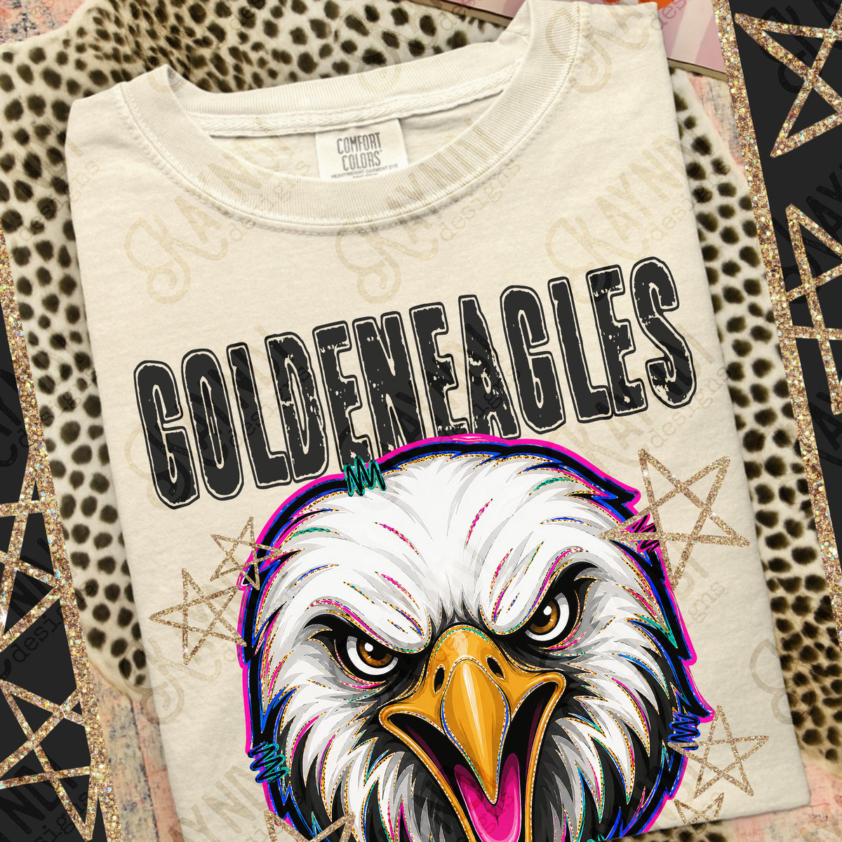 Golden Eagles-Grunge Varsity Mascots (Kayndi) DTF Transfer