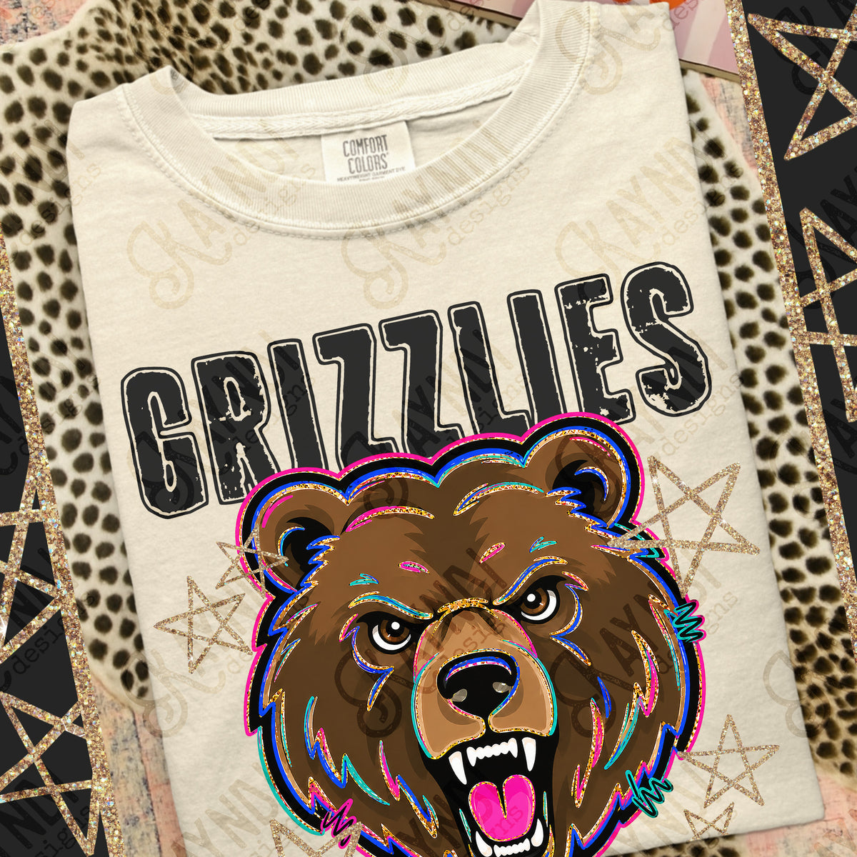 Grizzles - Grunge Varsity Mascots (Kayndi) DTF Transfer