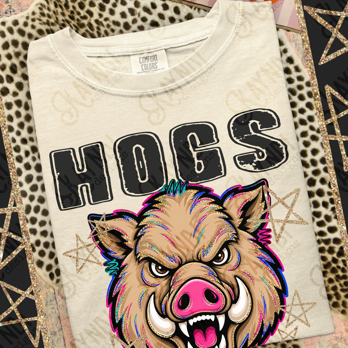 Hogs- Grunge Varsity Mascots (Kayndi) DTF Transfer