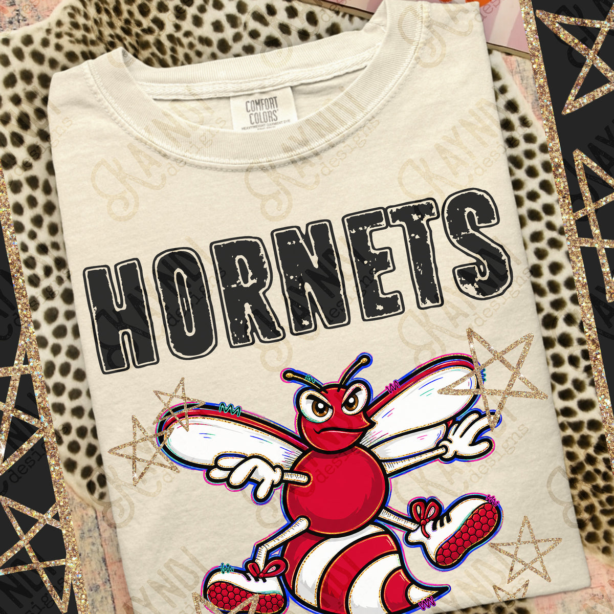 Hornets - Grunge Varsity Mascots (Kayndi) DTF Transfer