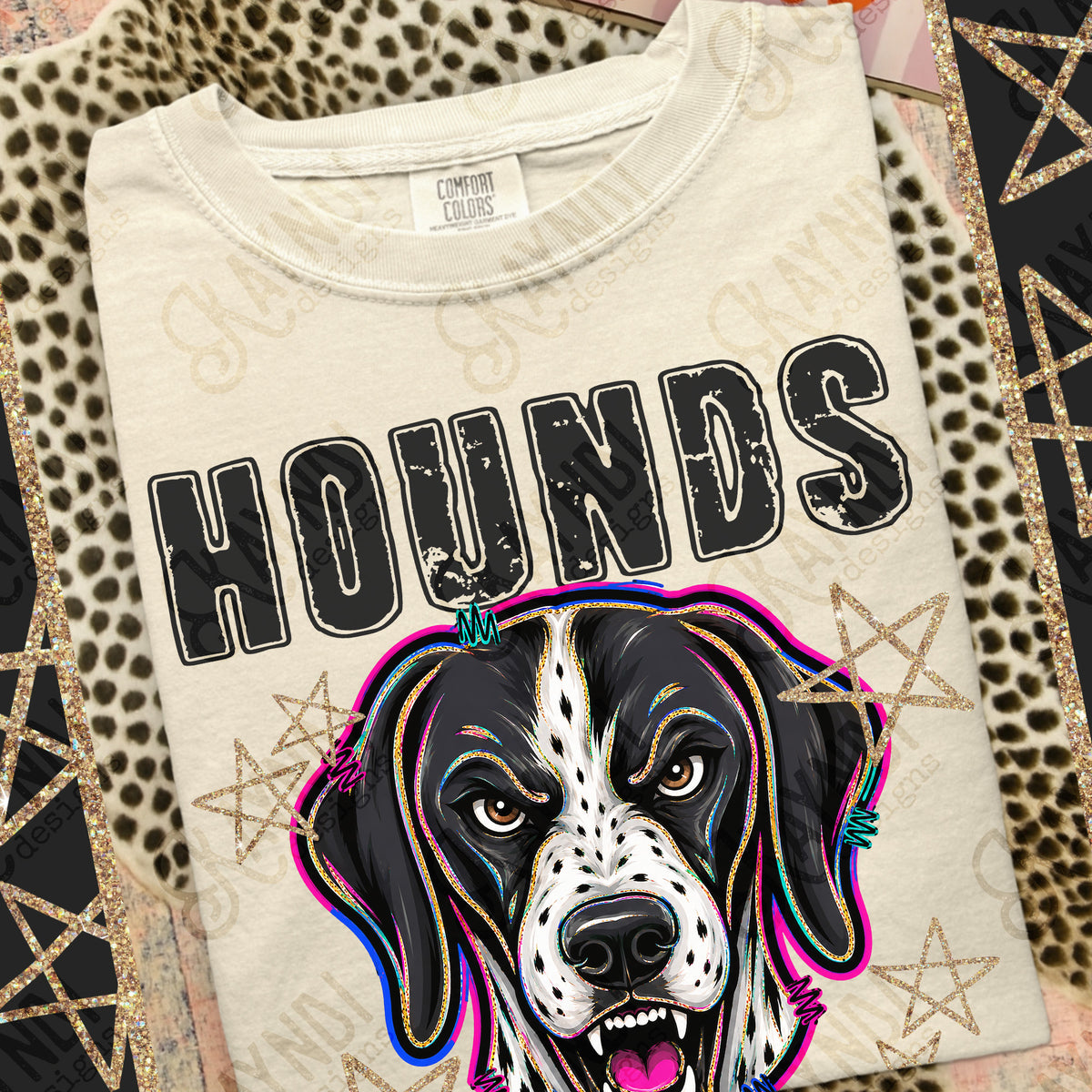 Hounds- Grunge Varsity Mascots (Kayndi) DTF Transfer