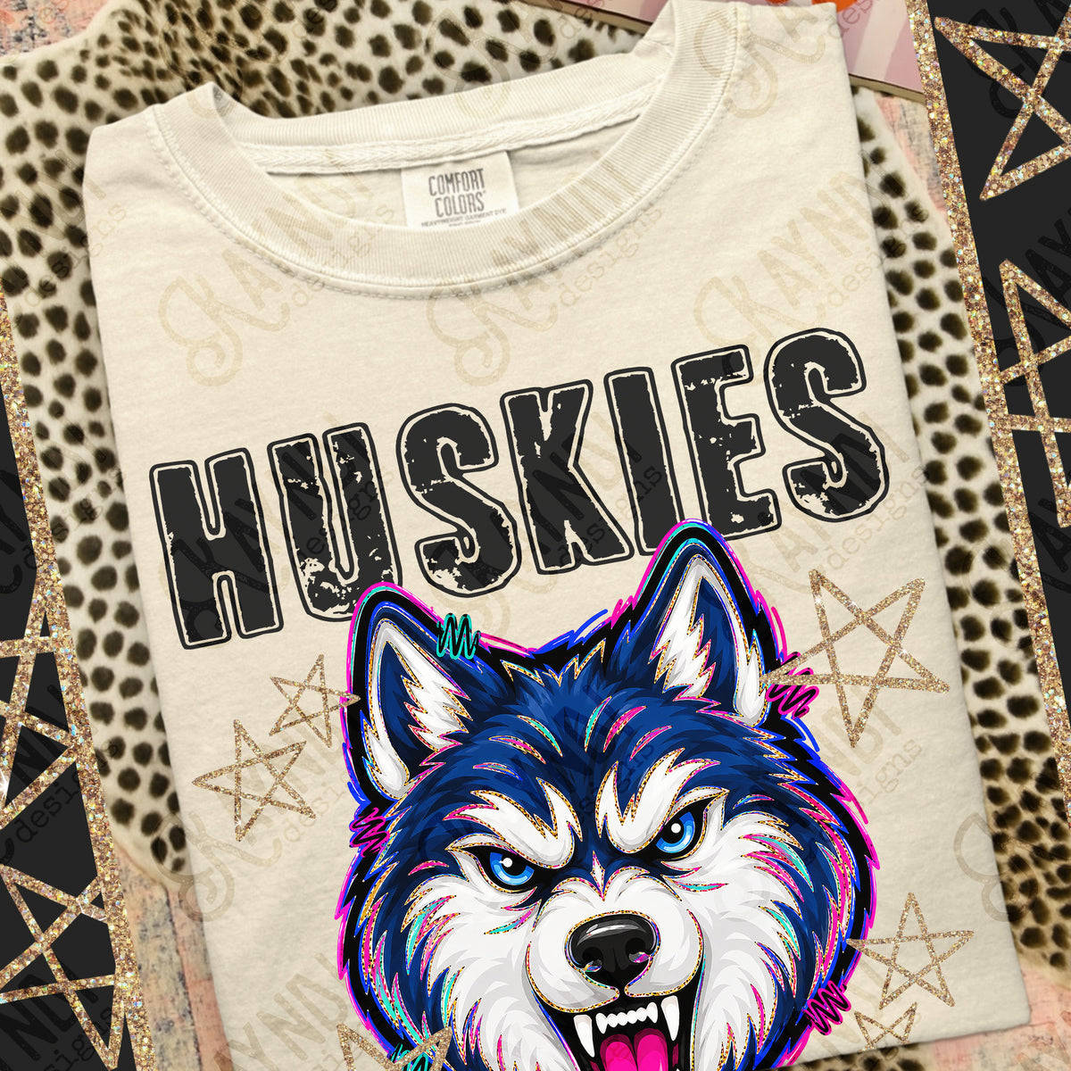 Huskies-Grunge Varsity Mascots (Kayndi) DTF Transfer